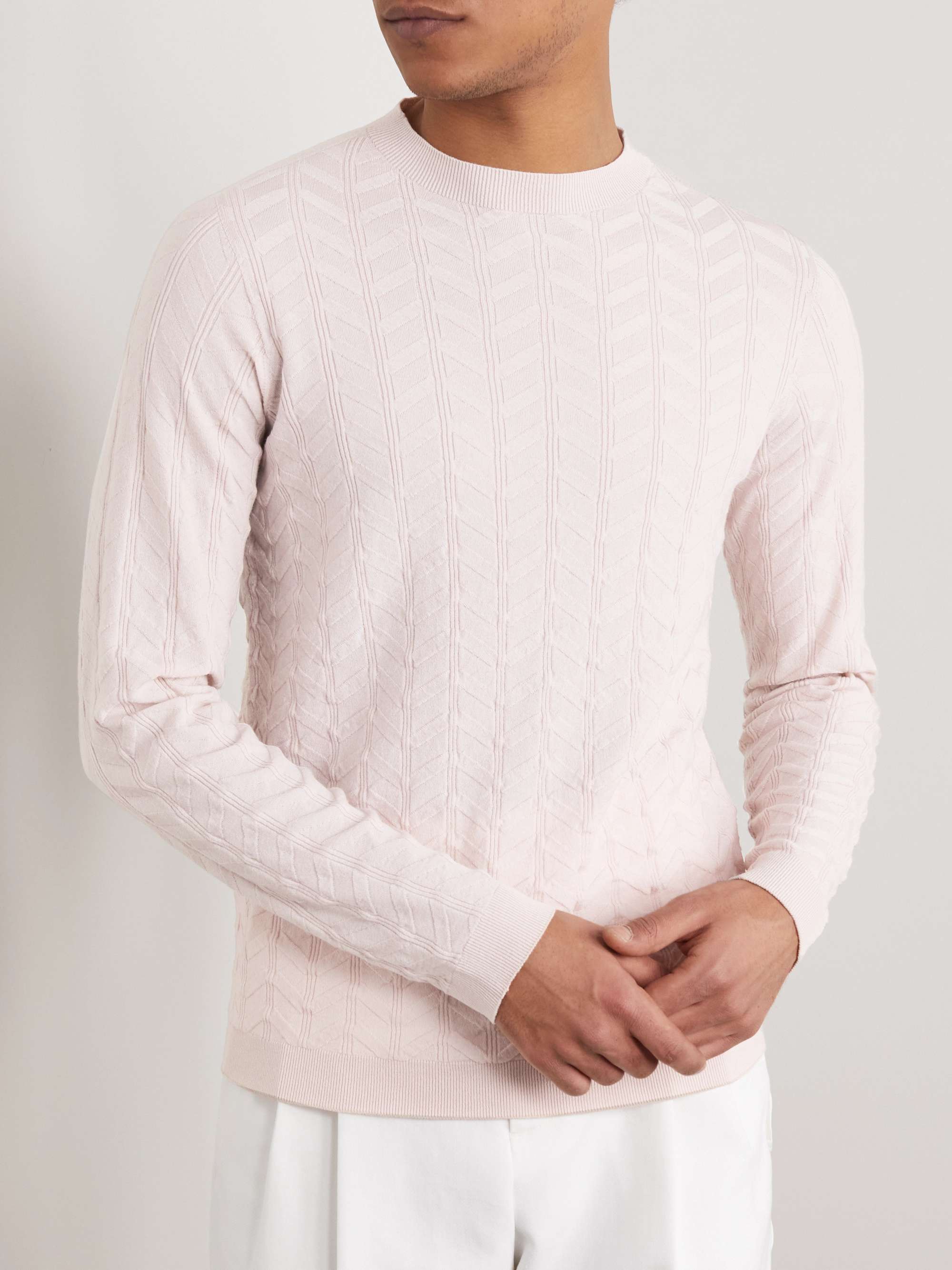 GIORGIO ARMANI Slim-Fit Wool-Blend Jacquard Sweater