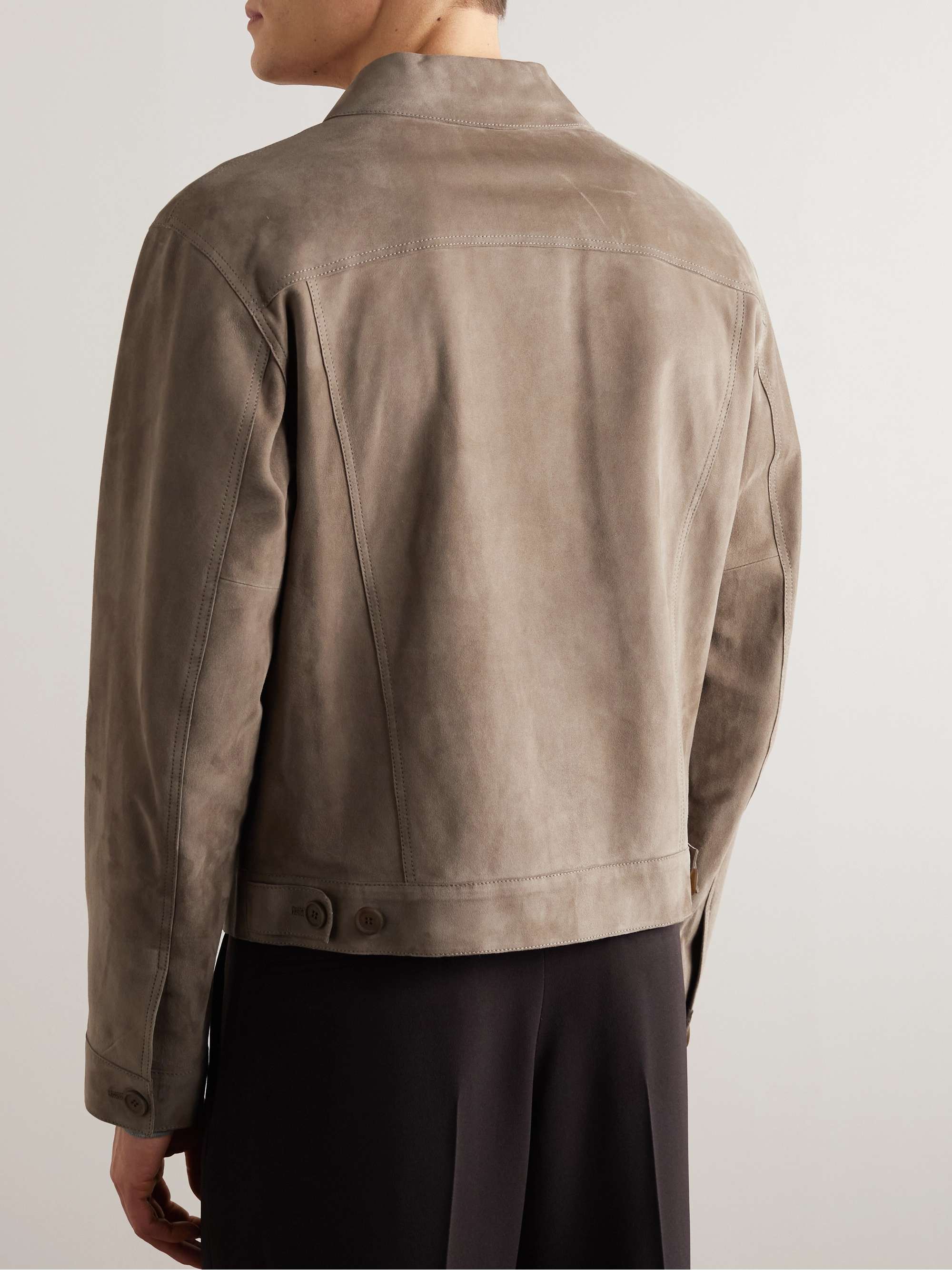GIORGIO ARMANI Suede Trucker Jacket