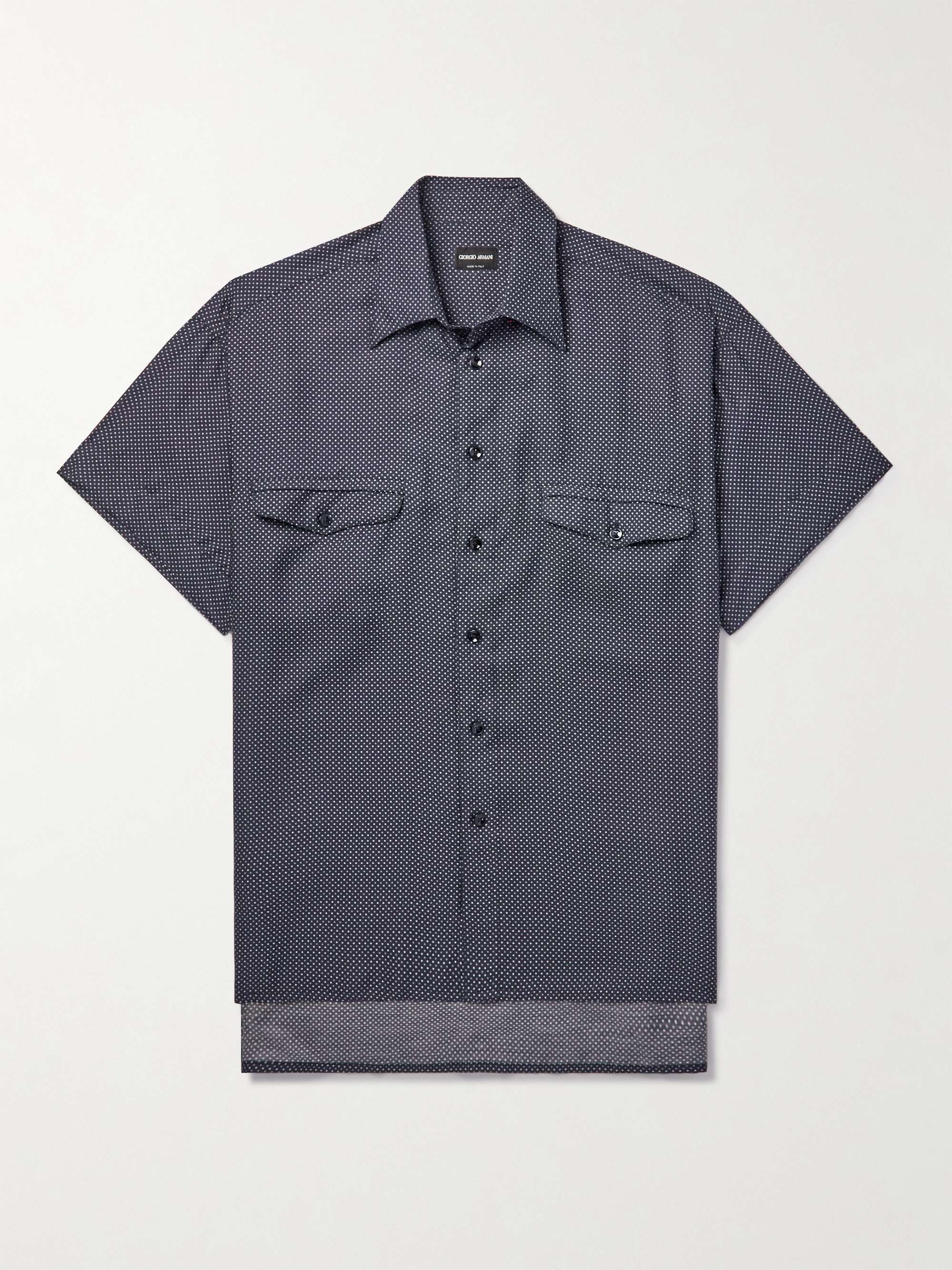 GIORGIO ARMANI Printed Lyocell and Silk-Blend Shirt for Men | MR PORTER