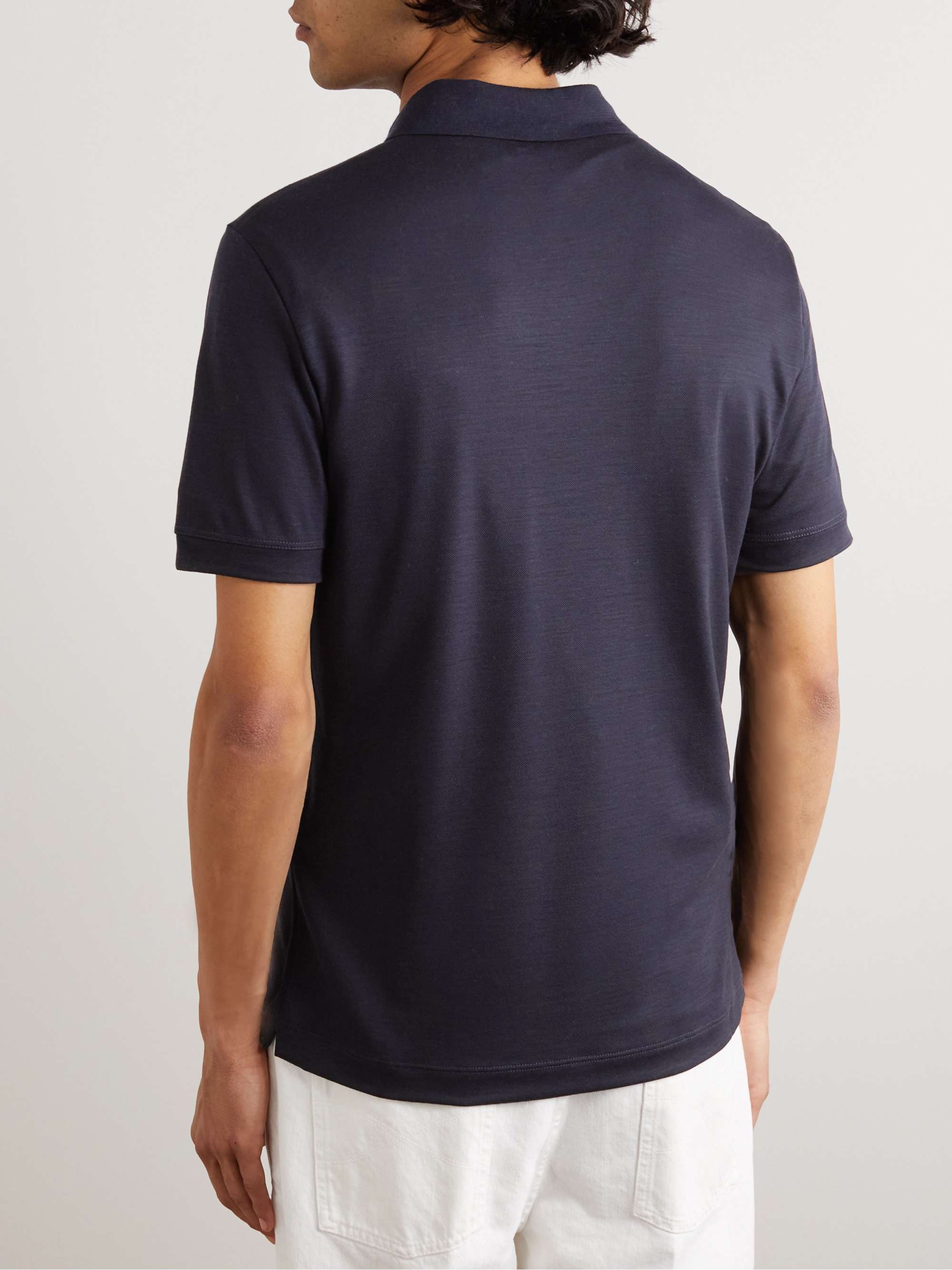 GIORGIO ARMANI Wool-Piqué Polo Shirt