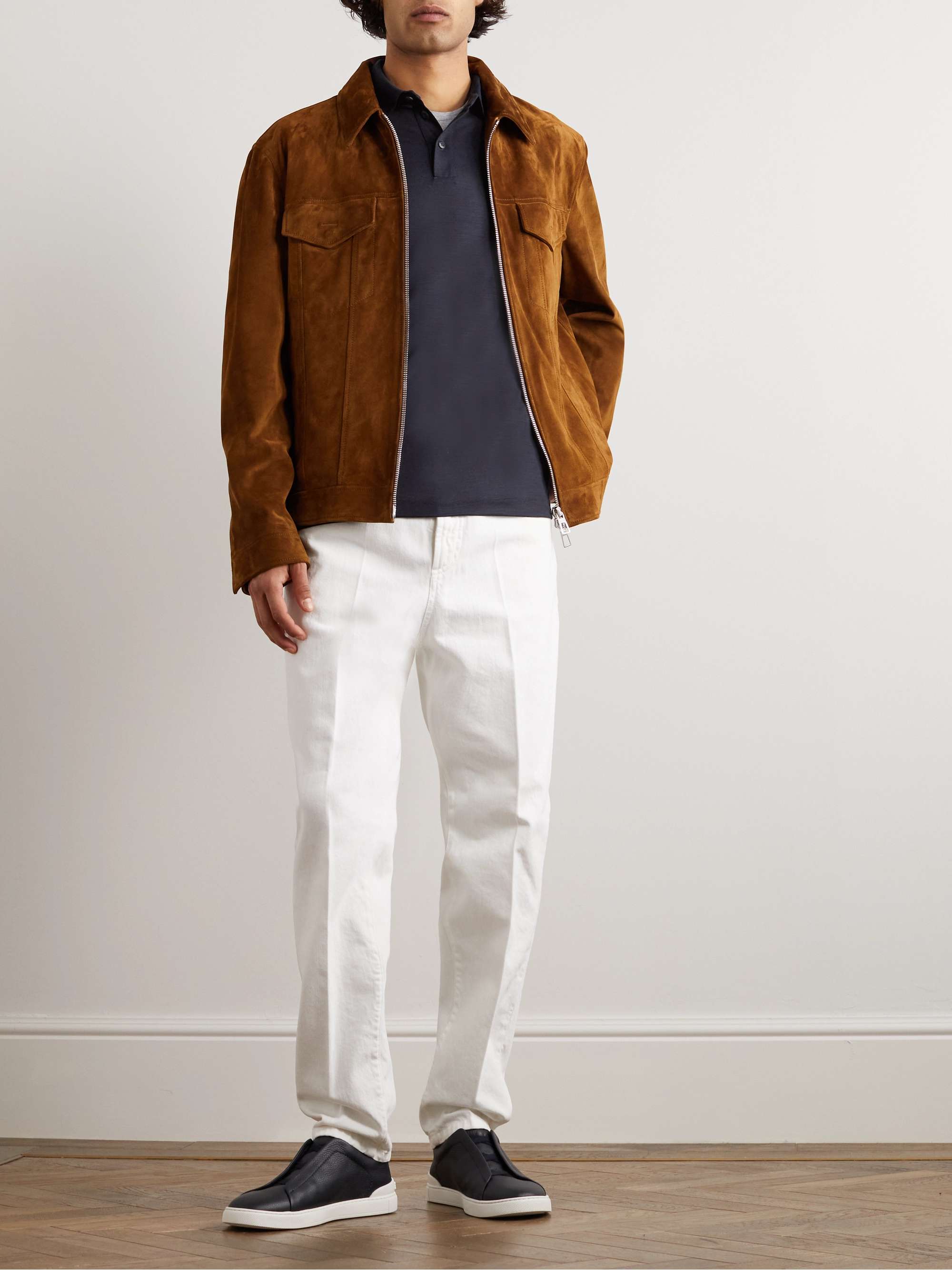 GIORGIO ARMANI Wool-Piqué Polo Shirt