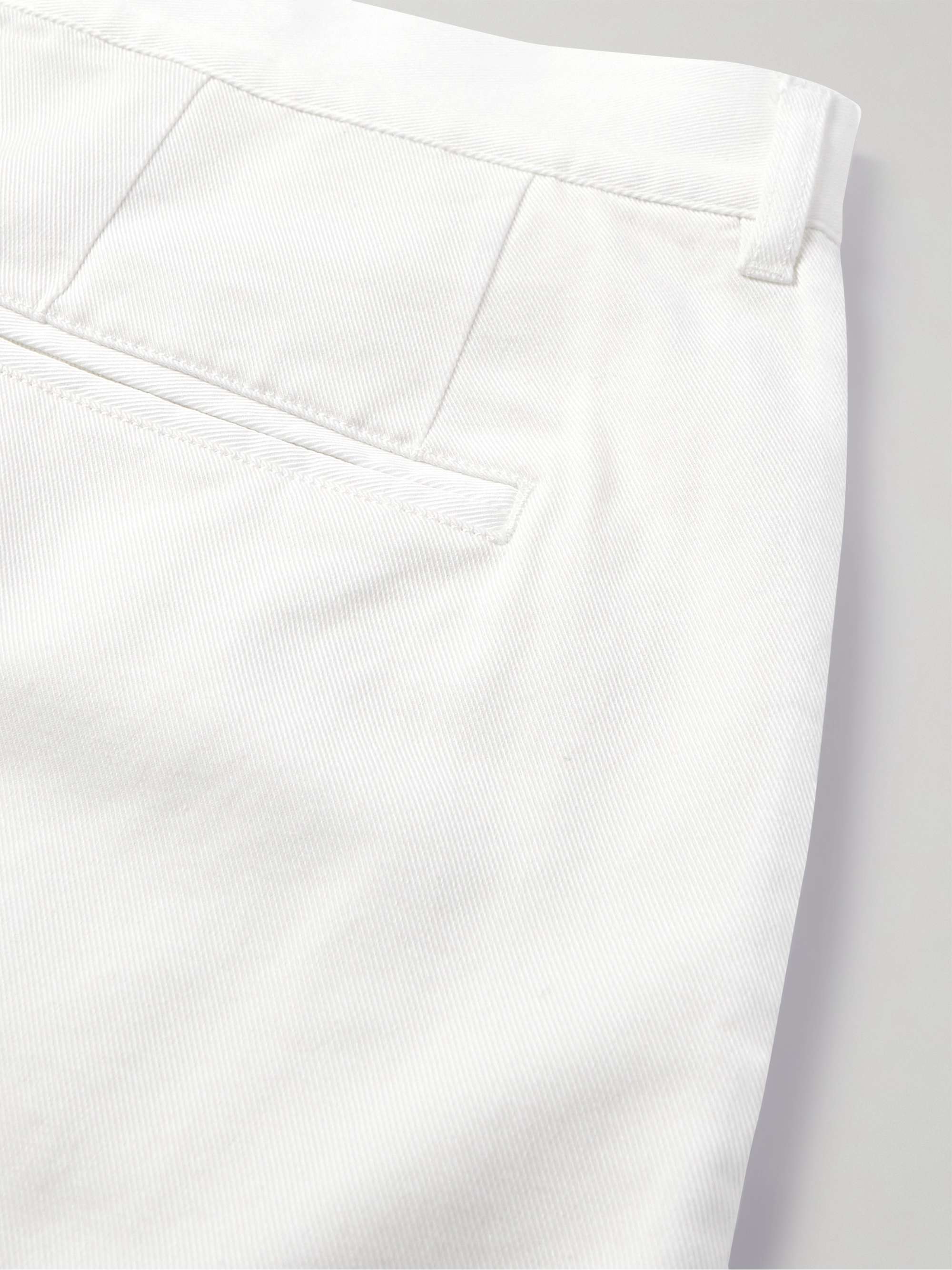 GIORGIO ARMANI Straight-Leg Pleated Cotton-Blend Twill Trousers