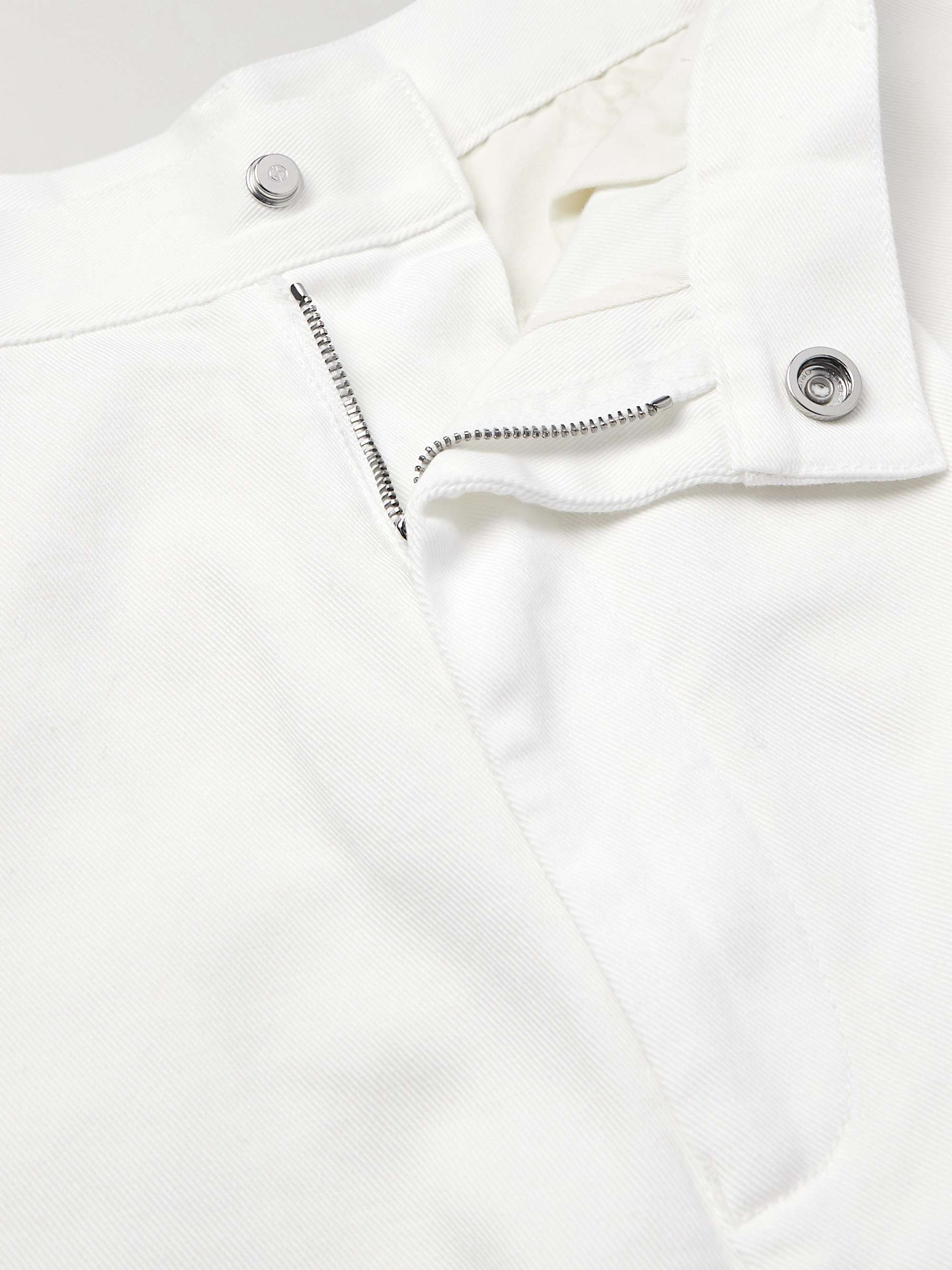 GIORGIO ARMANI Straight-Leg Pleated Cotton-Blend Twill Trousers