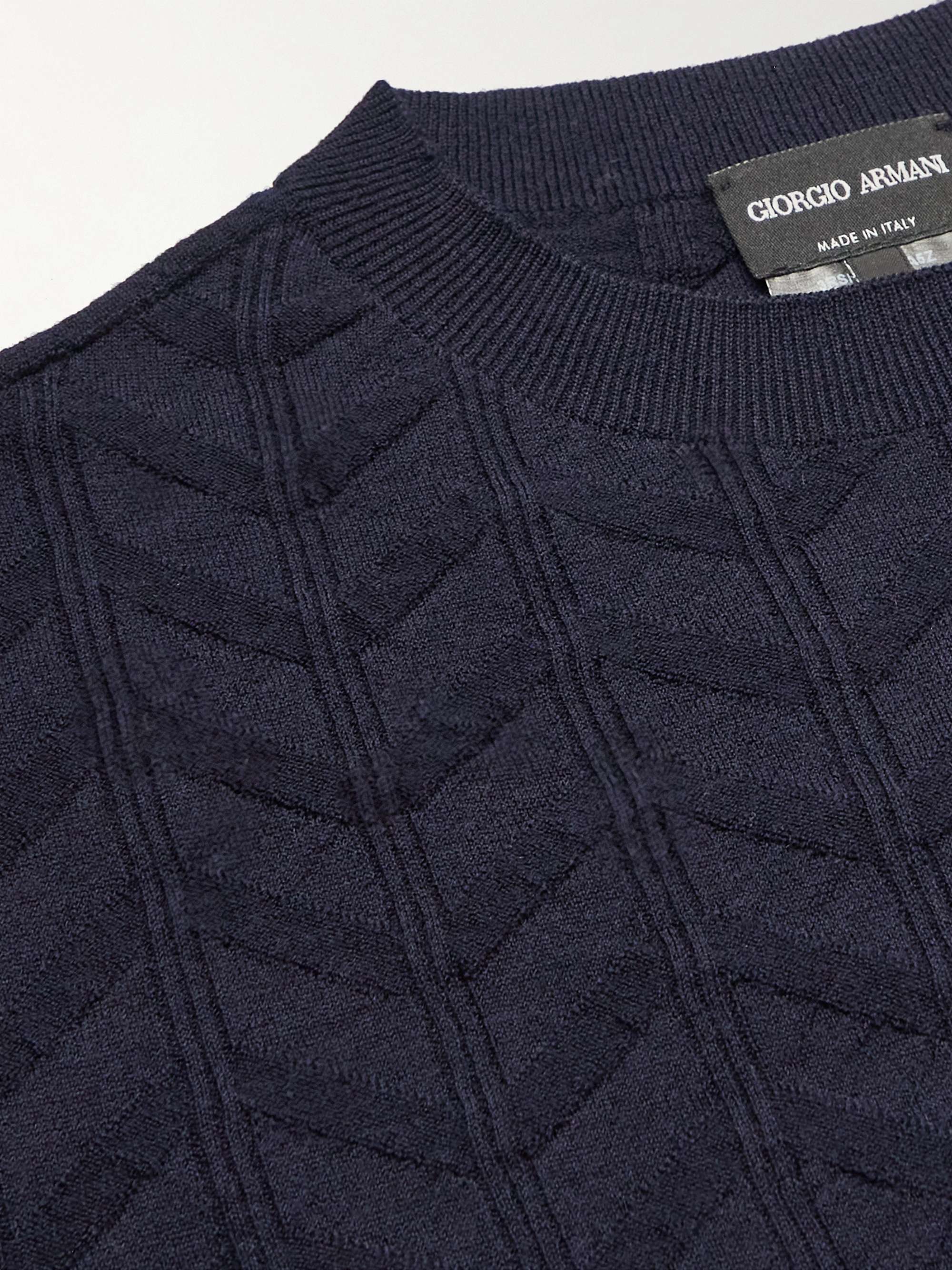 GIORGIO ARMANI Slim-Fit Wool-Blend Jacquard Sweater