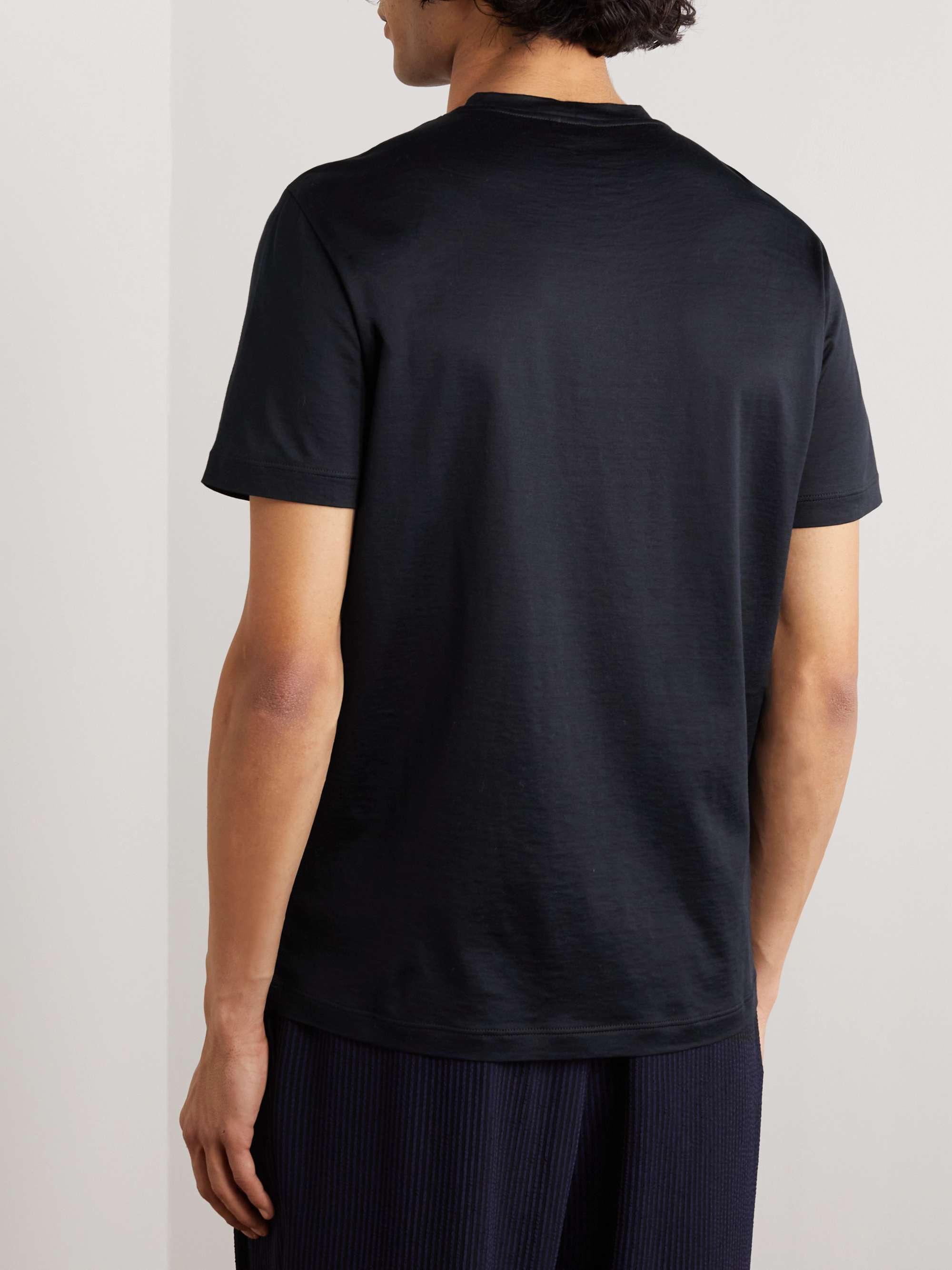 GIORGIO ARMANI Silk and Cotton-Blend Jersey T-Shirt