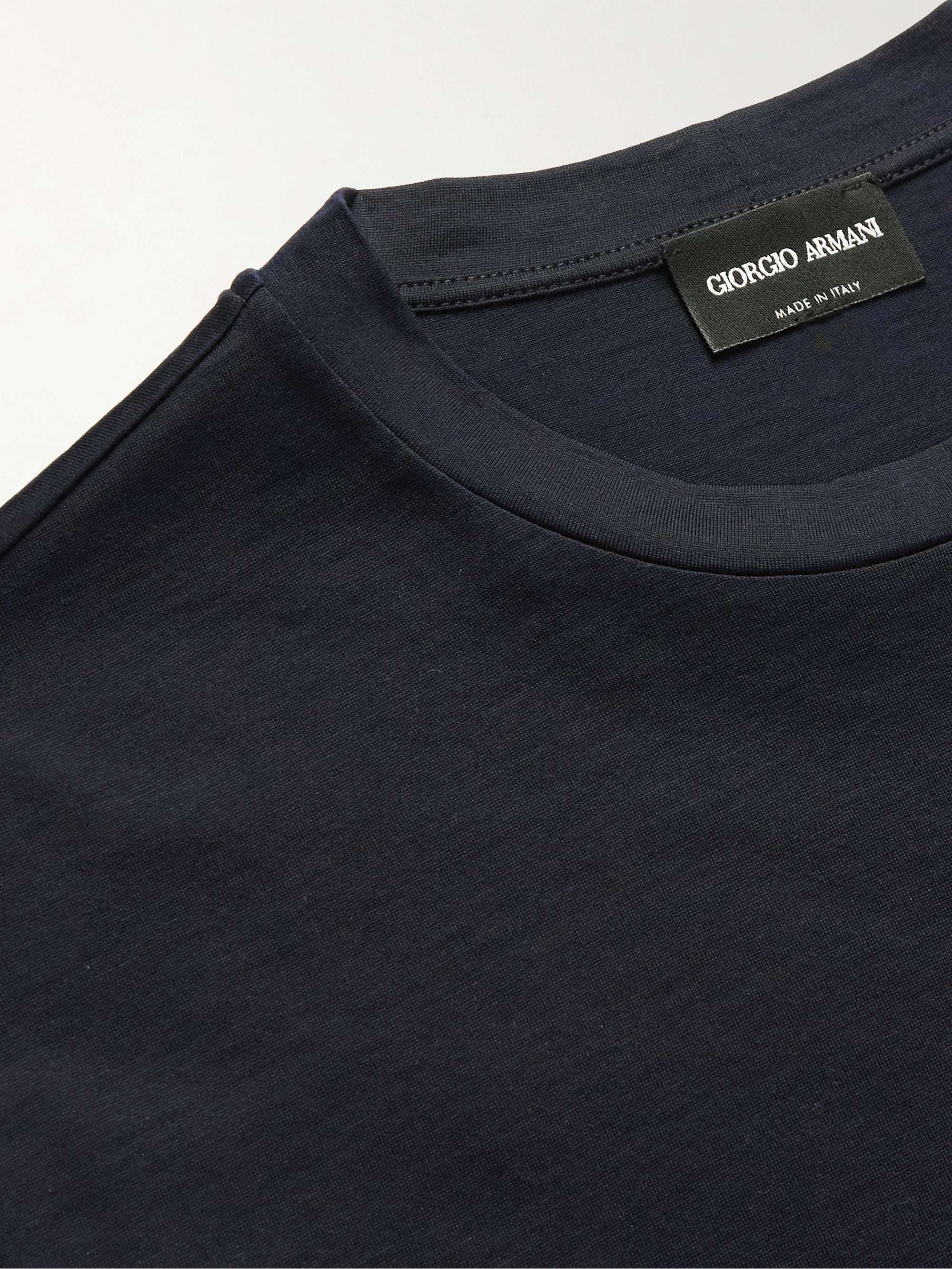 GIORGIO ARMANI Silk and Cotton-Blend Jersey T-Shirt