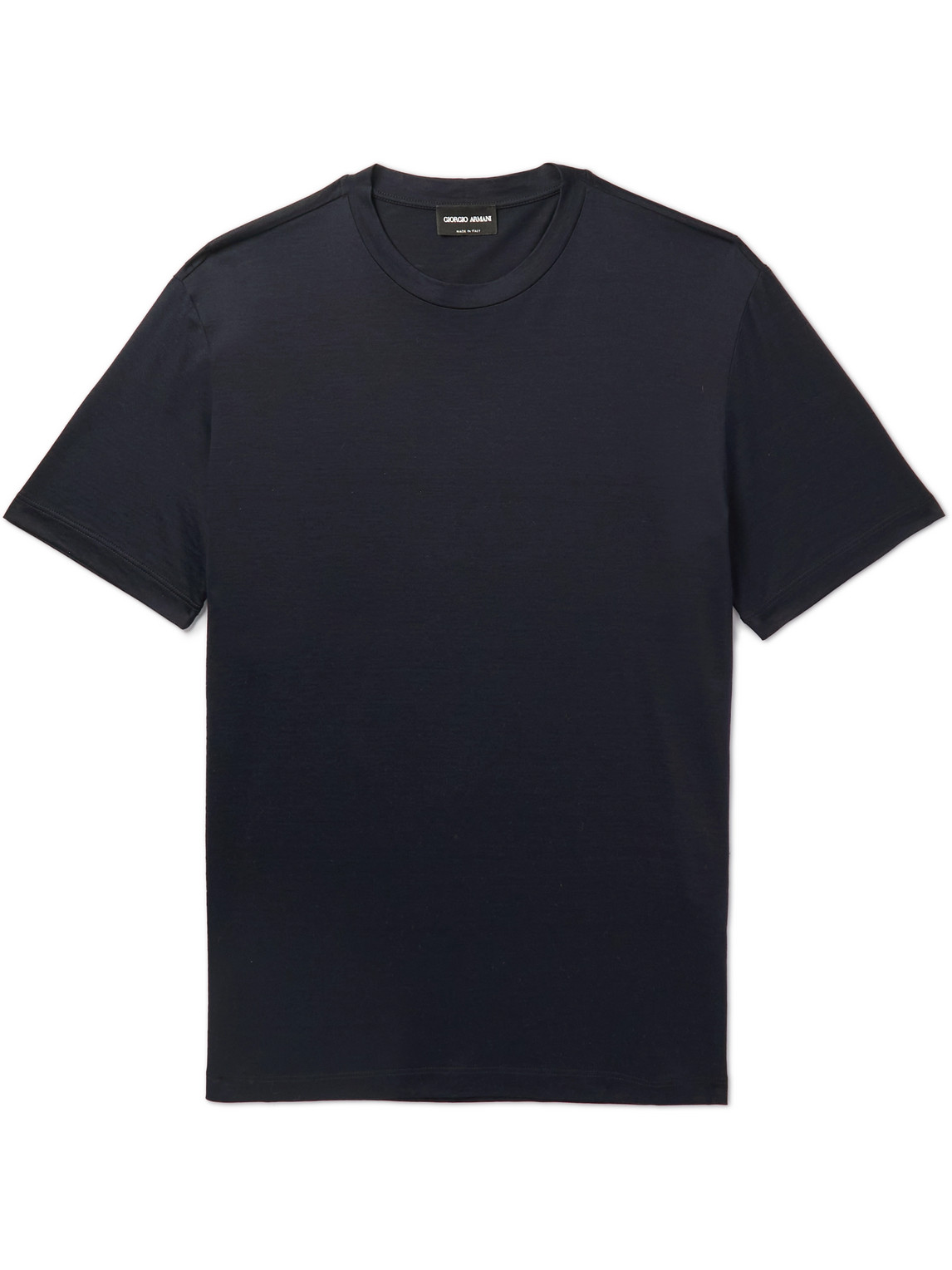 GIORGIO ARMANI SILK AND COTTON-BLEND JERSEY T-SHIRT