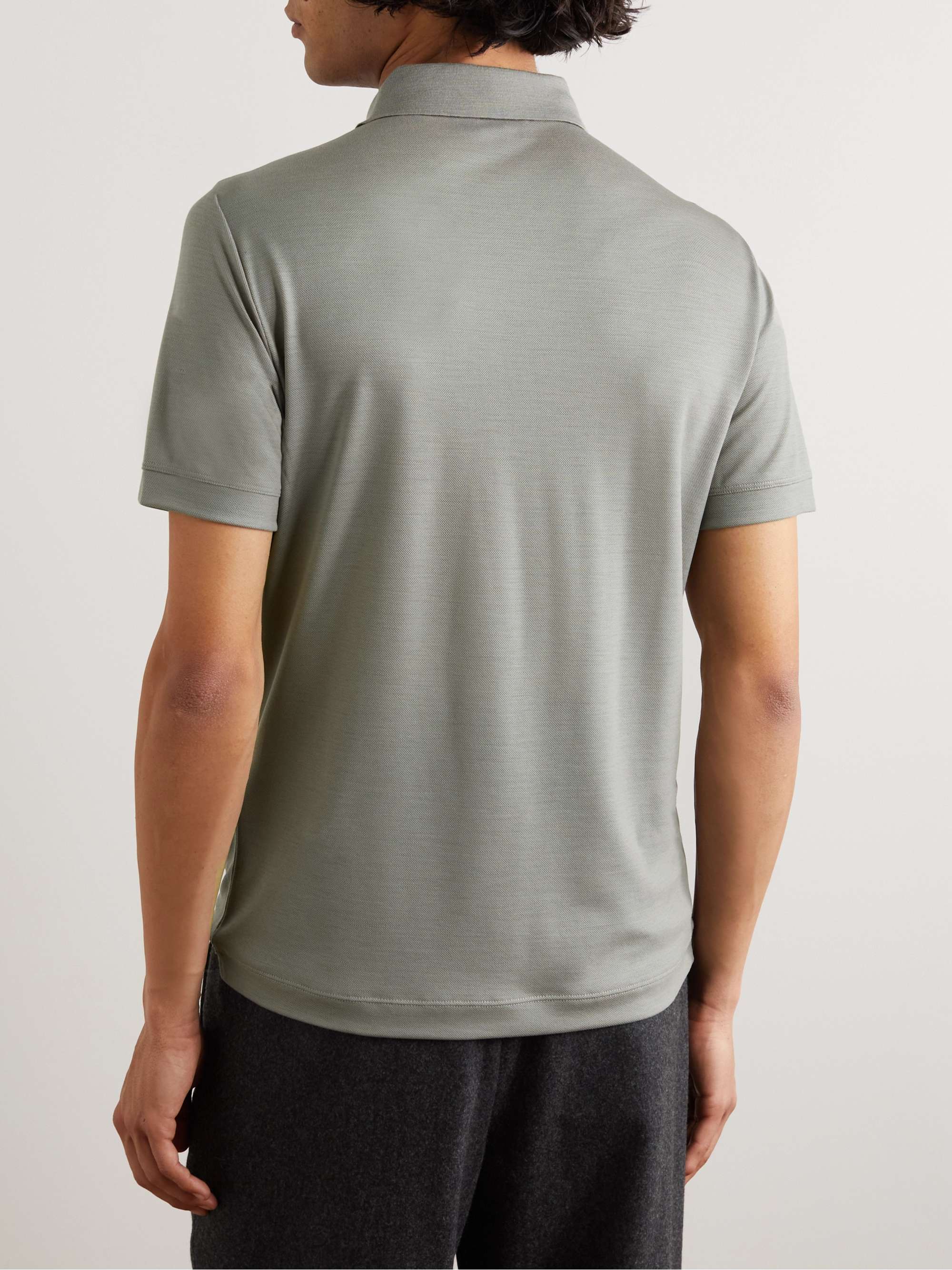 GIORGIO ARMANI Wool-Piqué Polo Shirt