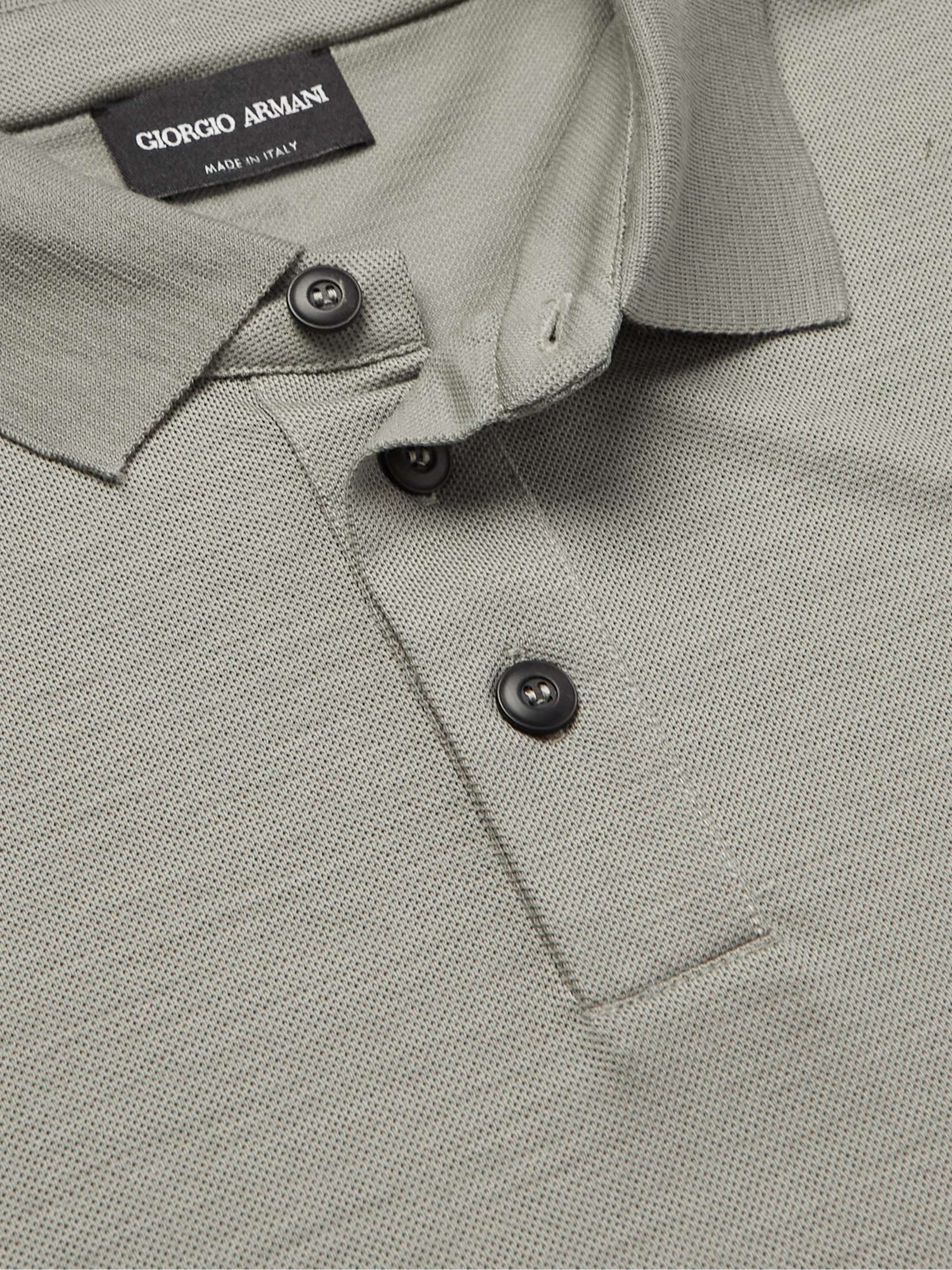 GIORGIO ARMANI Wool-Piqué Polo Shirt