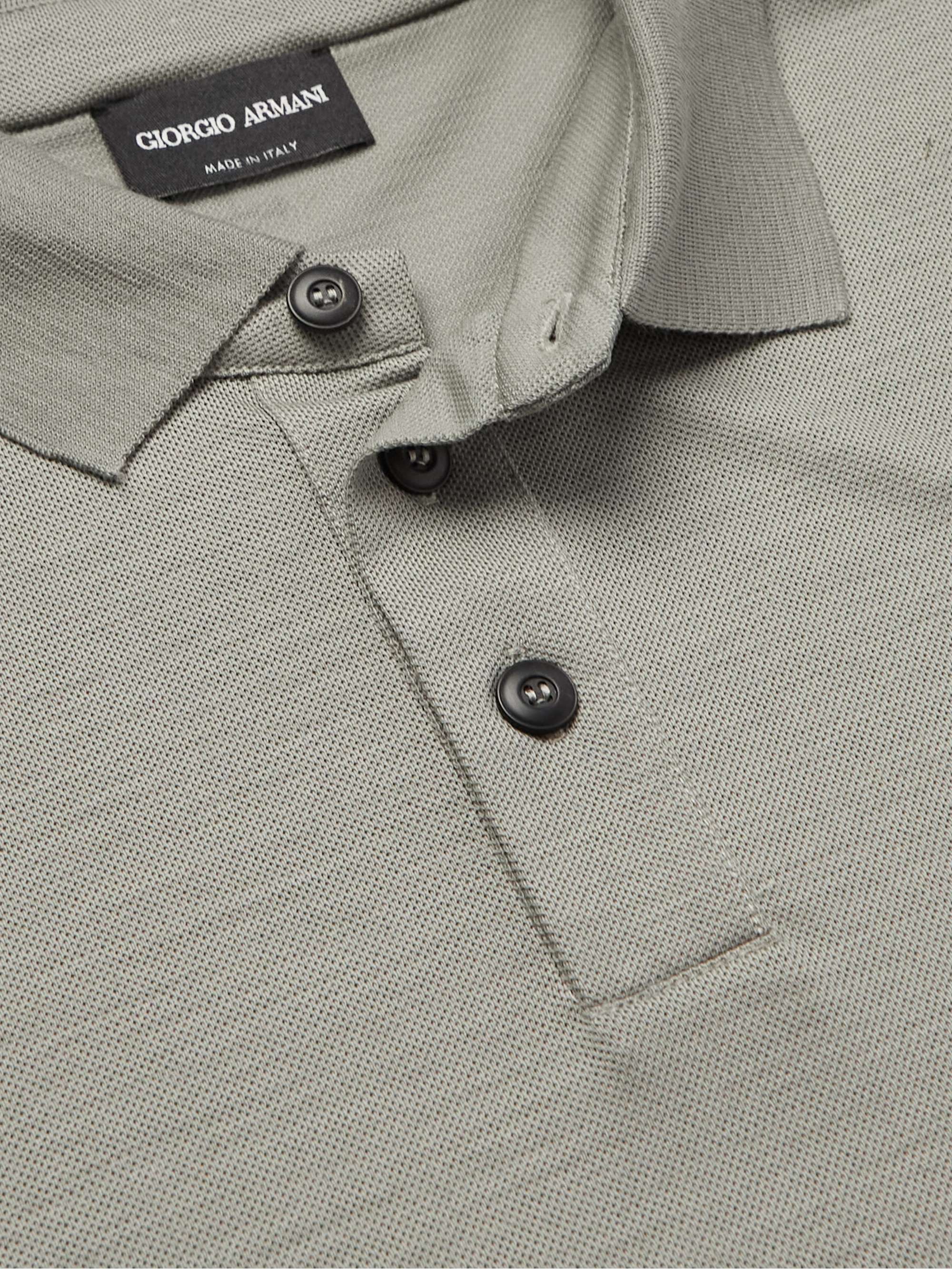 GIORGIO ARMANI Wool-Piqué Polo Shirt for Men | MR PORTER