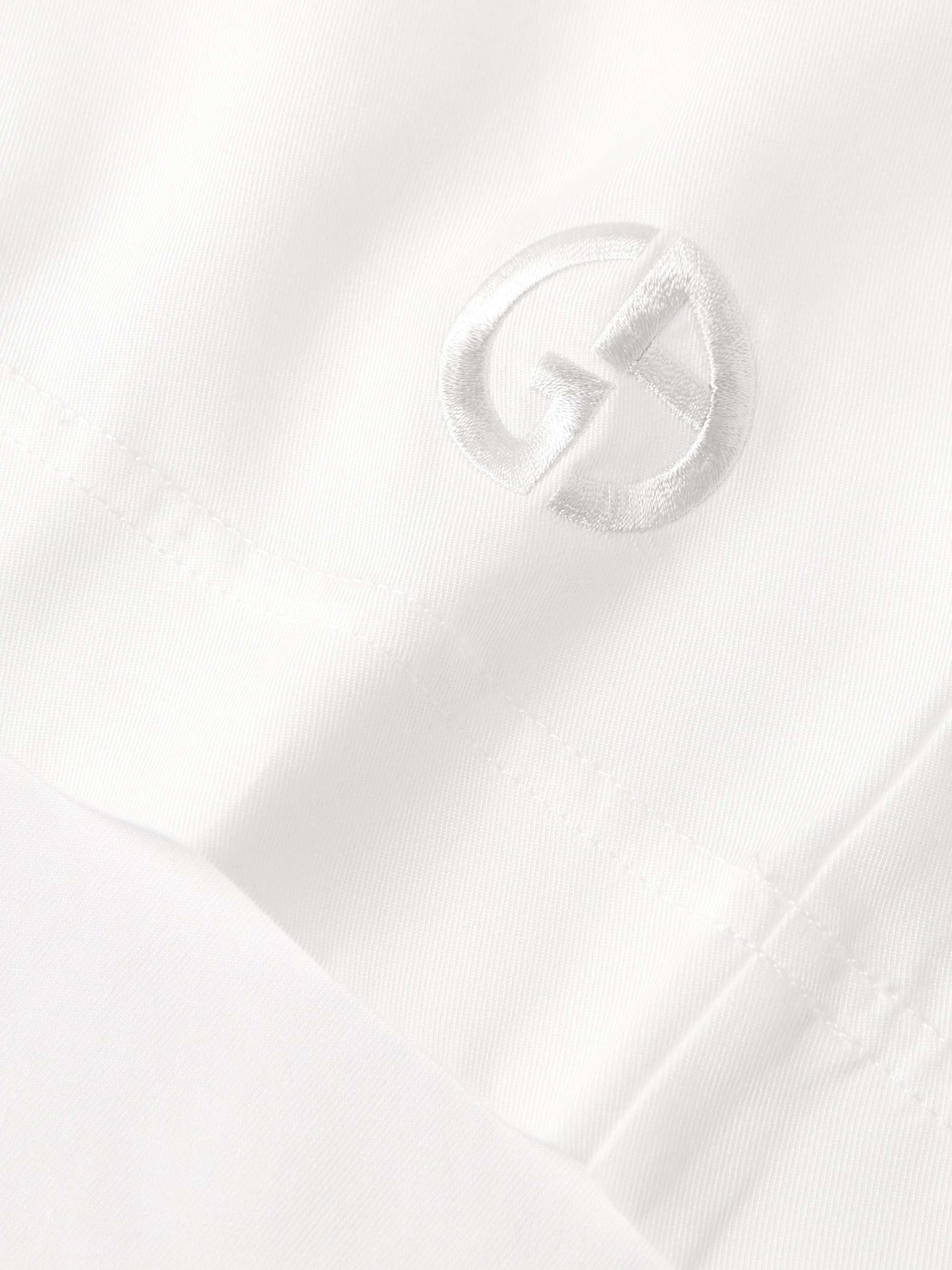 GIORGIO ARMANI Logo-Embroidered Lyocell-Twill T-Shirt