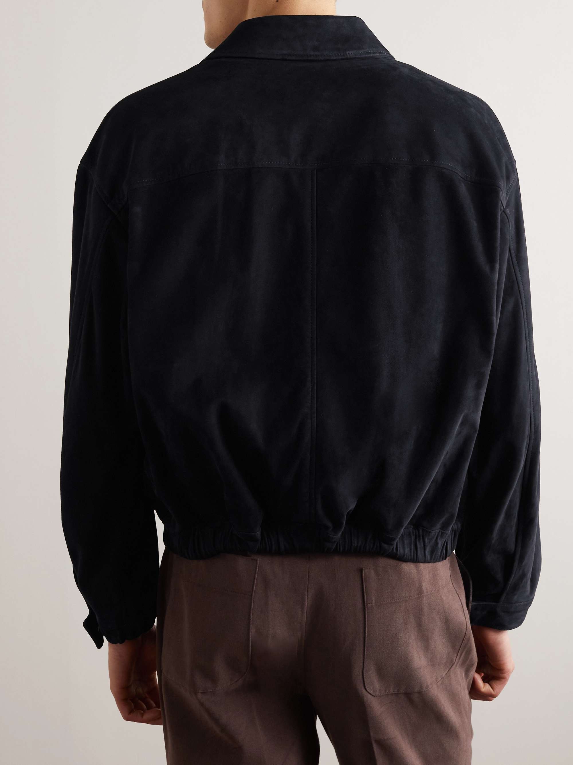 GIORGIO ARMANI Suede Trucker Jacket