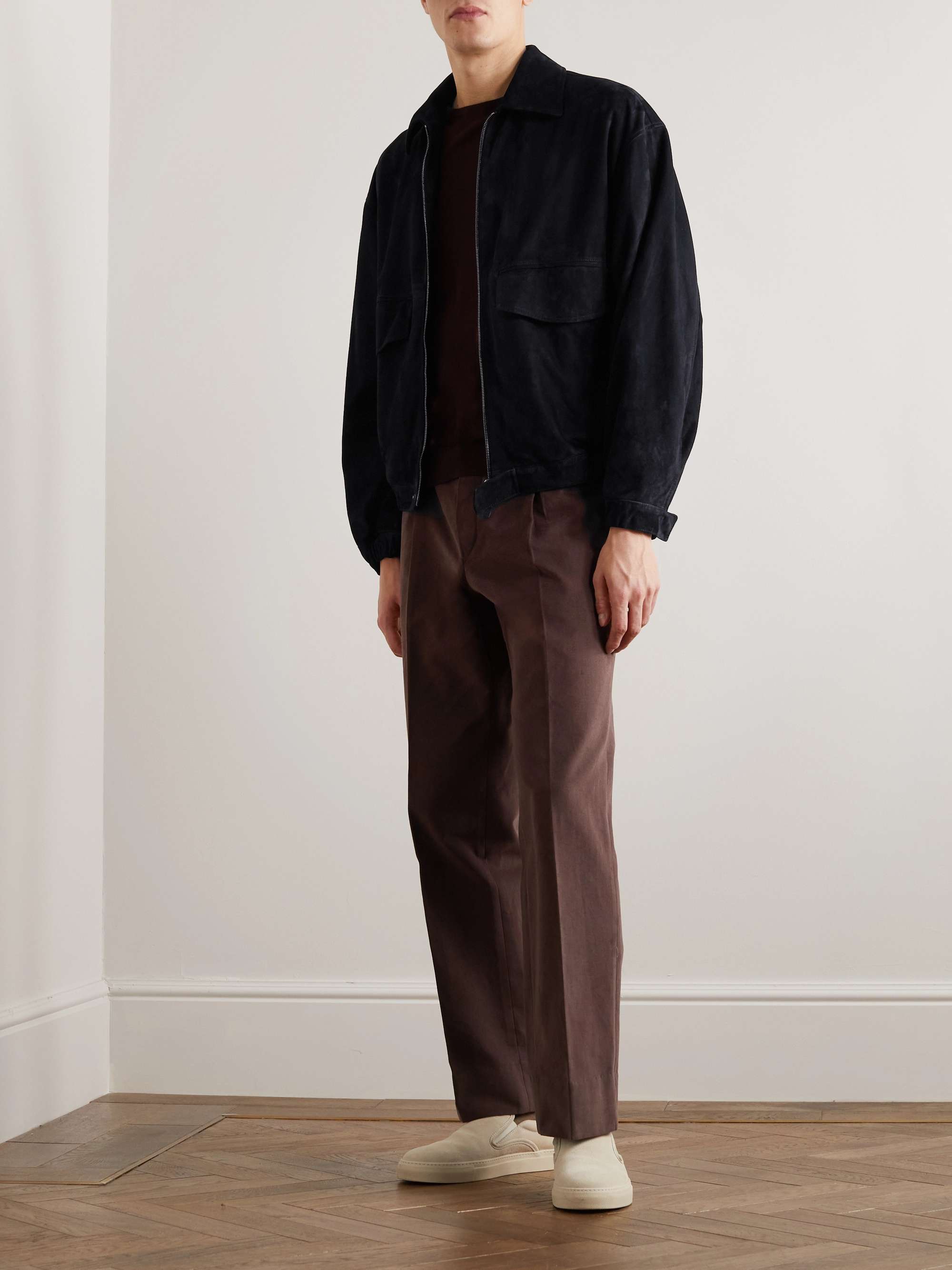 GIORGIO ARMANI Suede Trucker Jacket