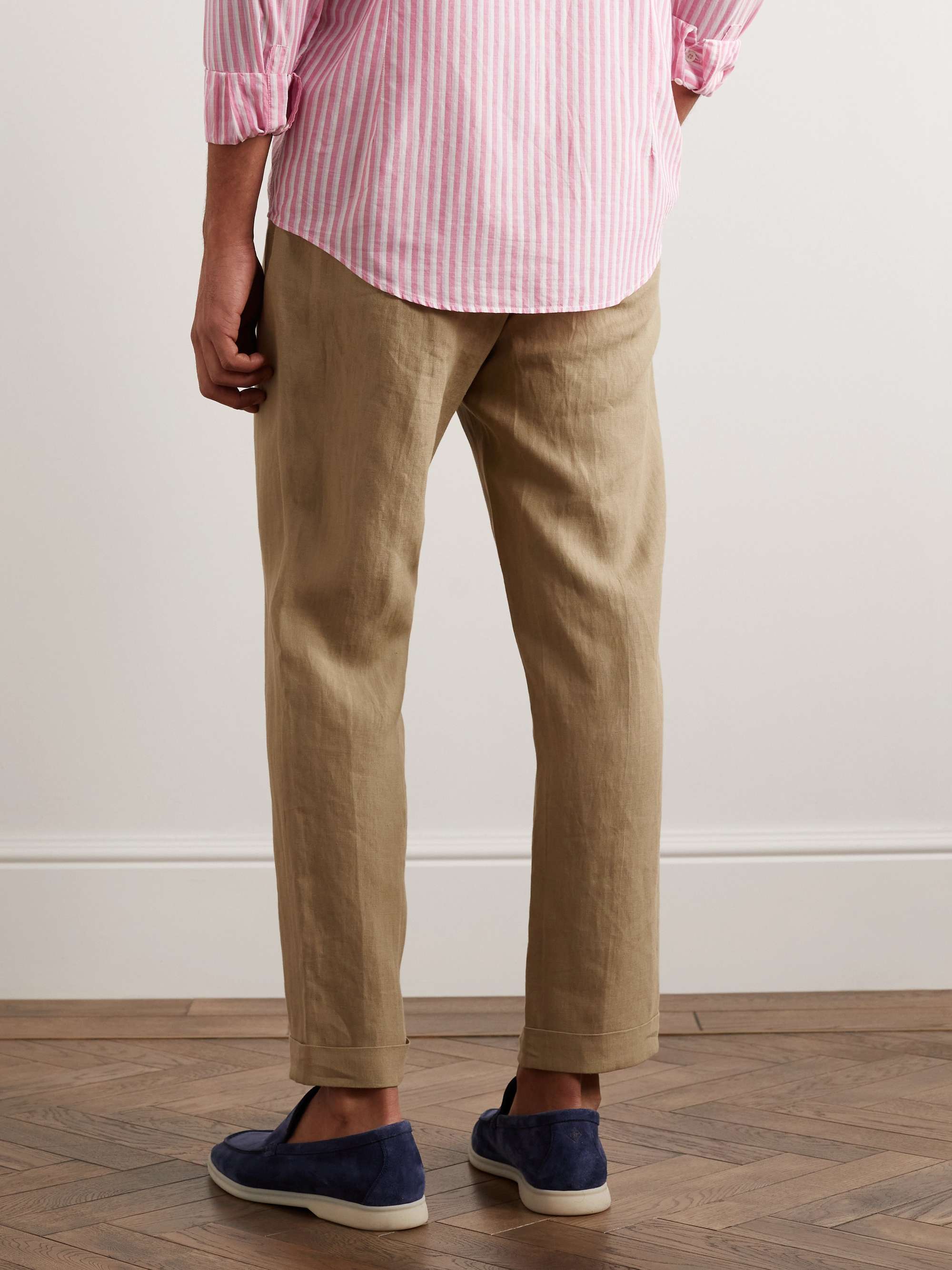 CARUSO Tapered Linen Trousers