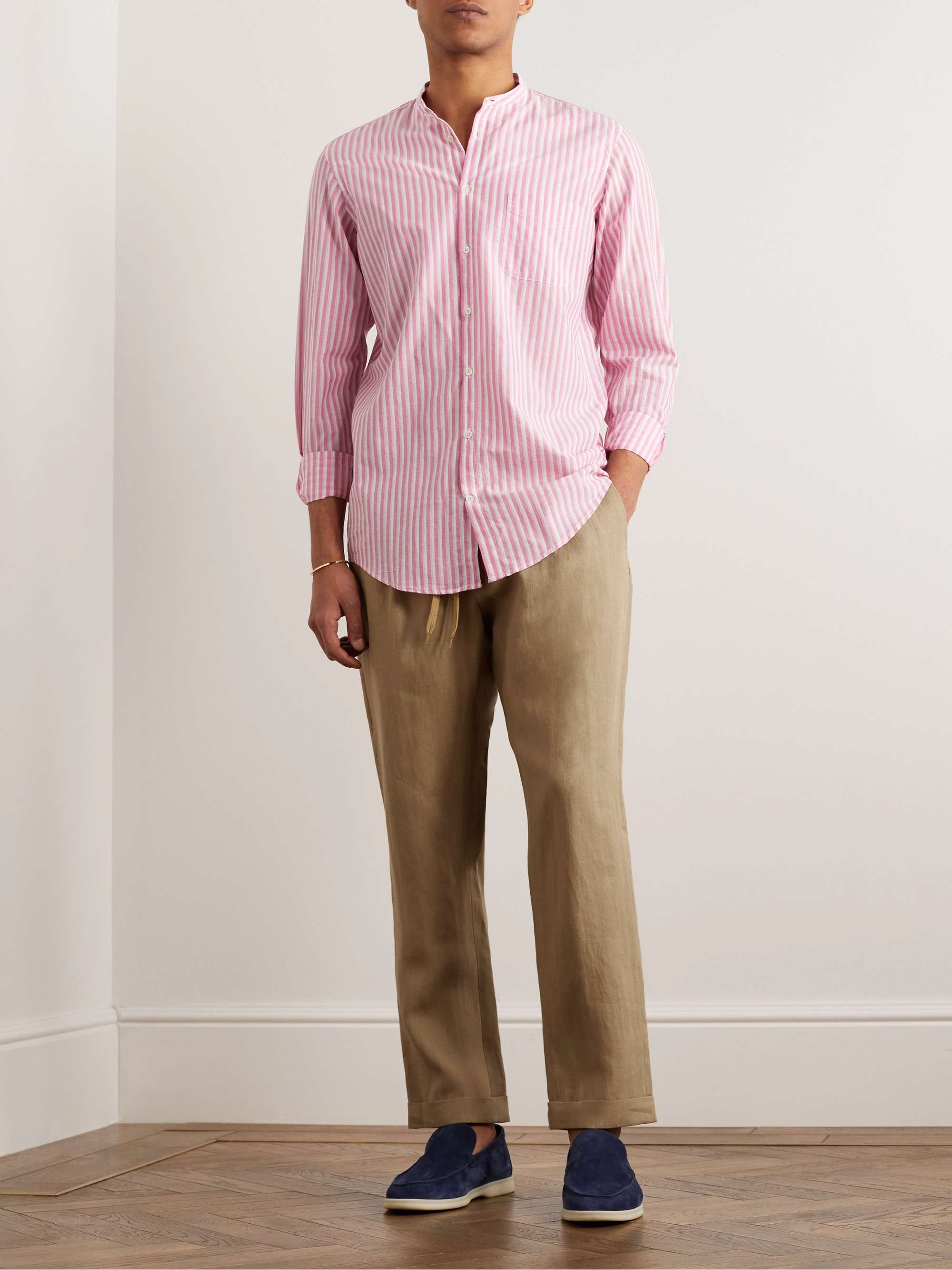 CARUSO Tapered Linen Trousers