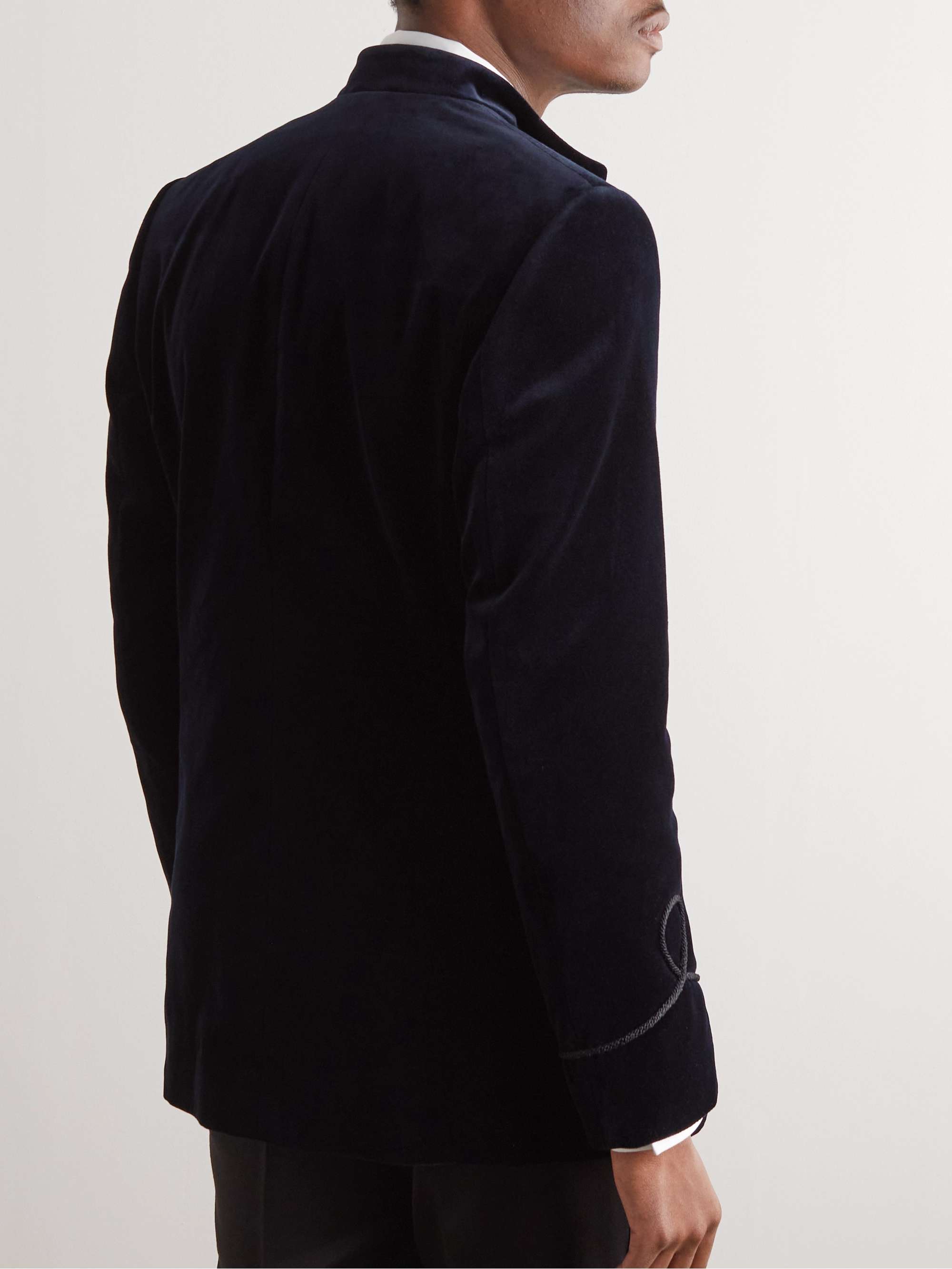 FAVOURBROOK Nehru Cotton-Velvet Tuxedo Jacket