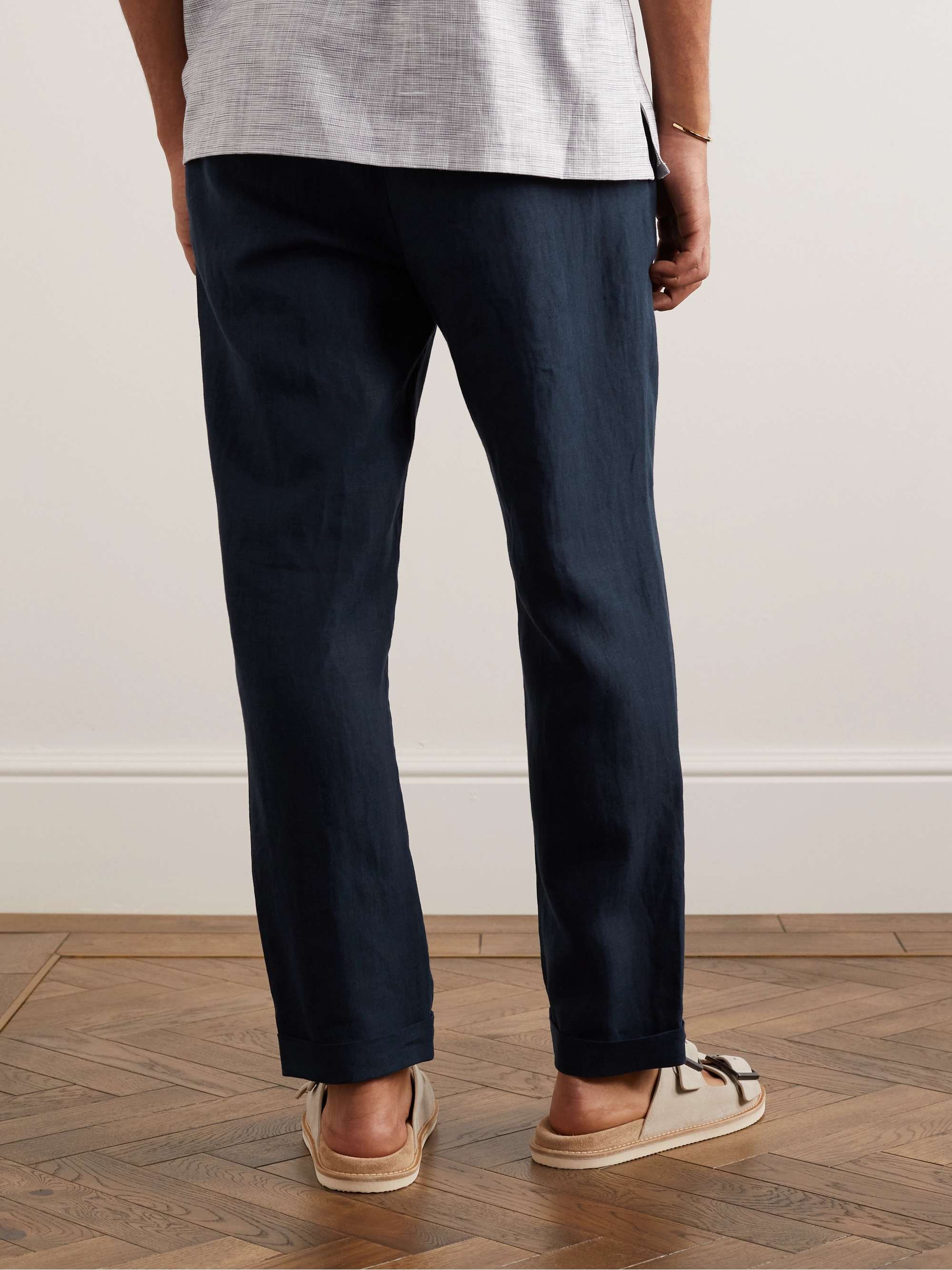 CARUSO Tapered Linen Trousers