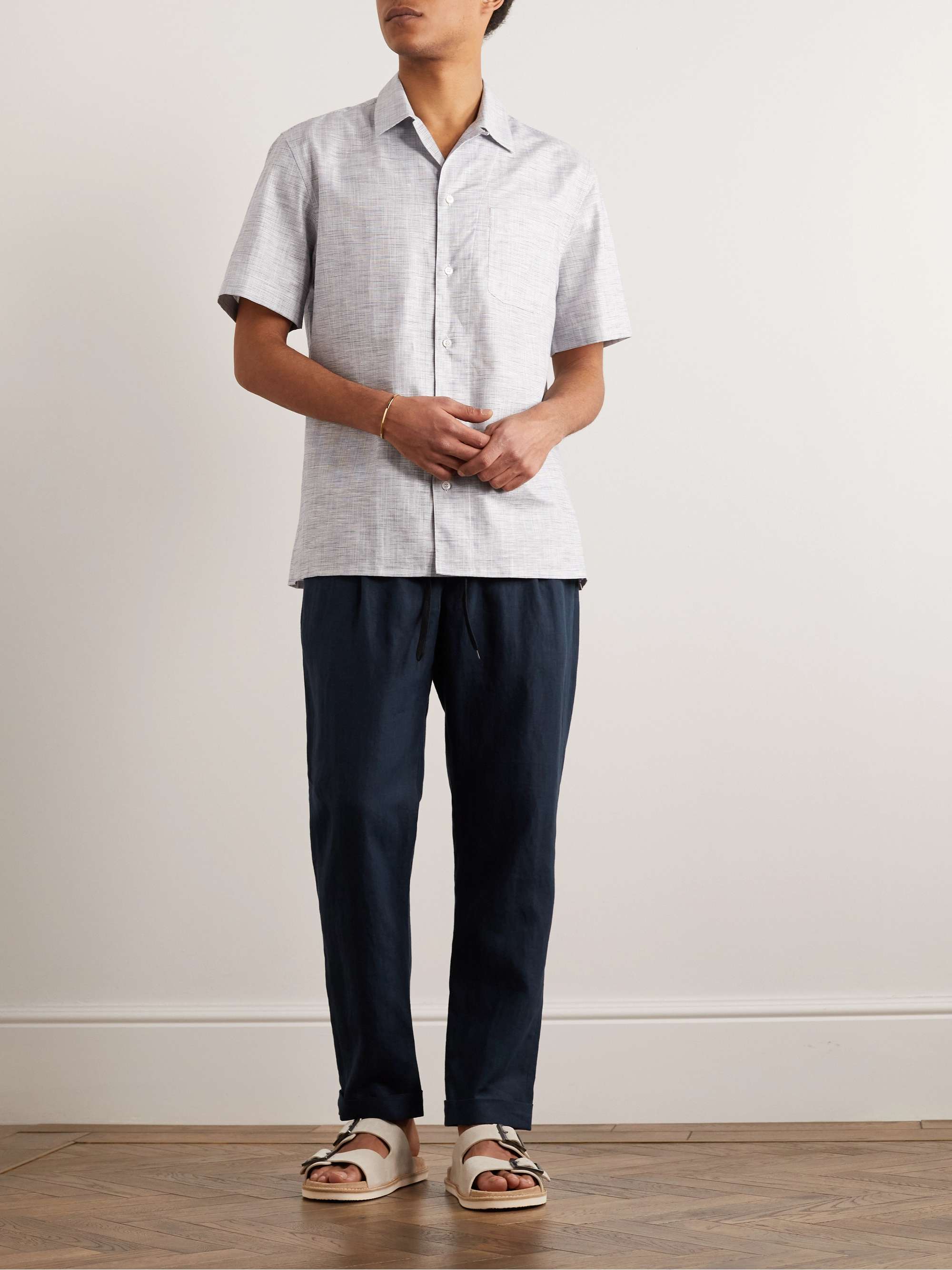 CARUSO Tapered Linen Trousers