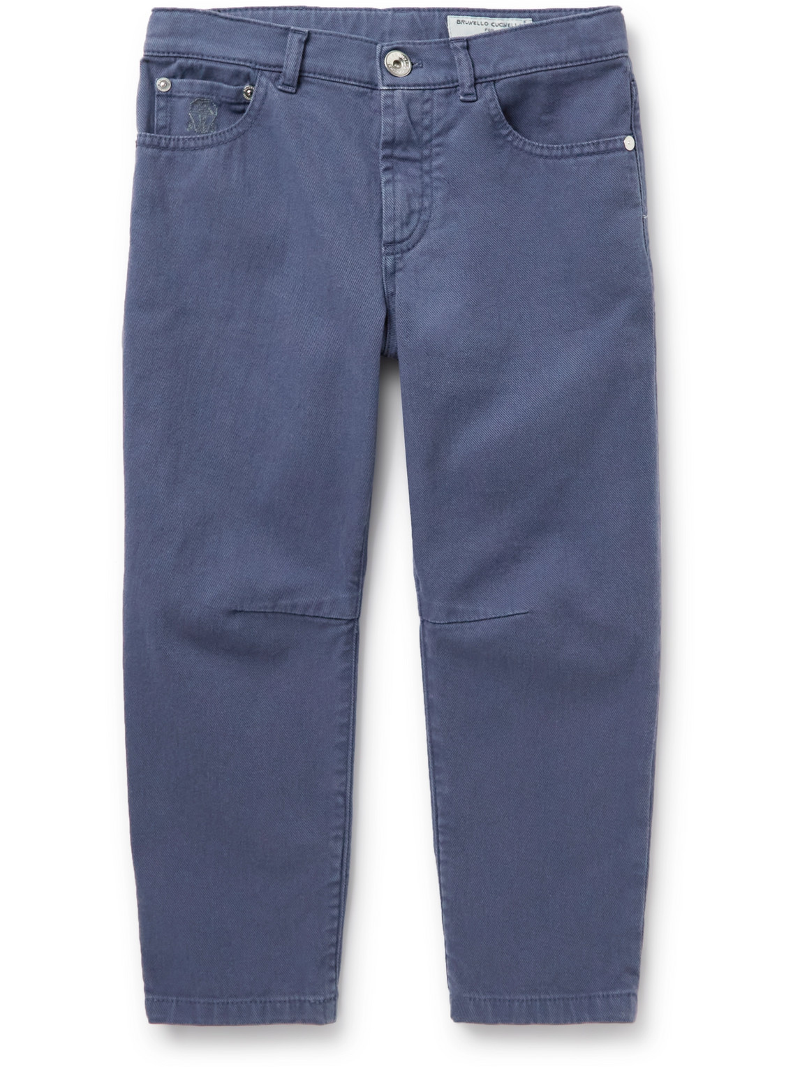 Brunello Cucinelli Kids' Ages 8-11 Straight-leg Garment-dyed Jeans In Blue