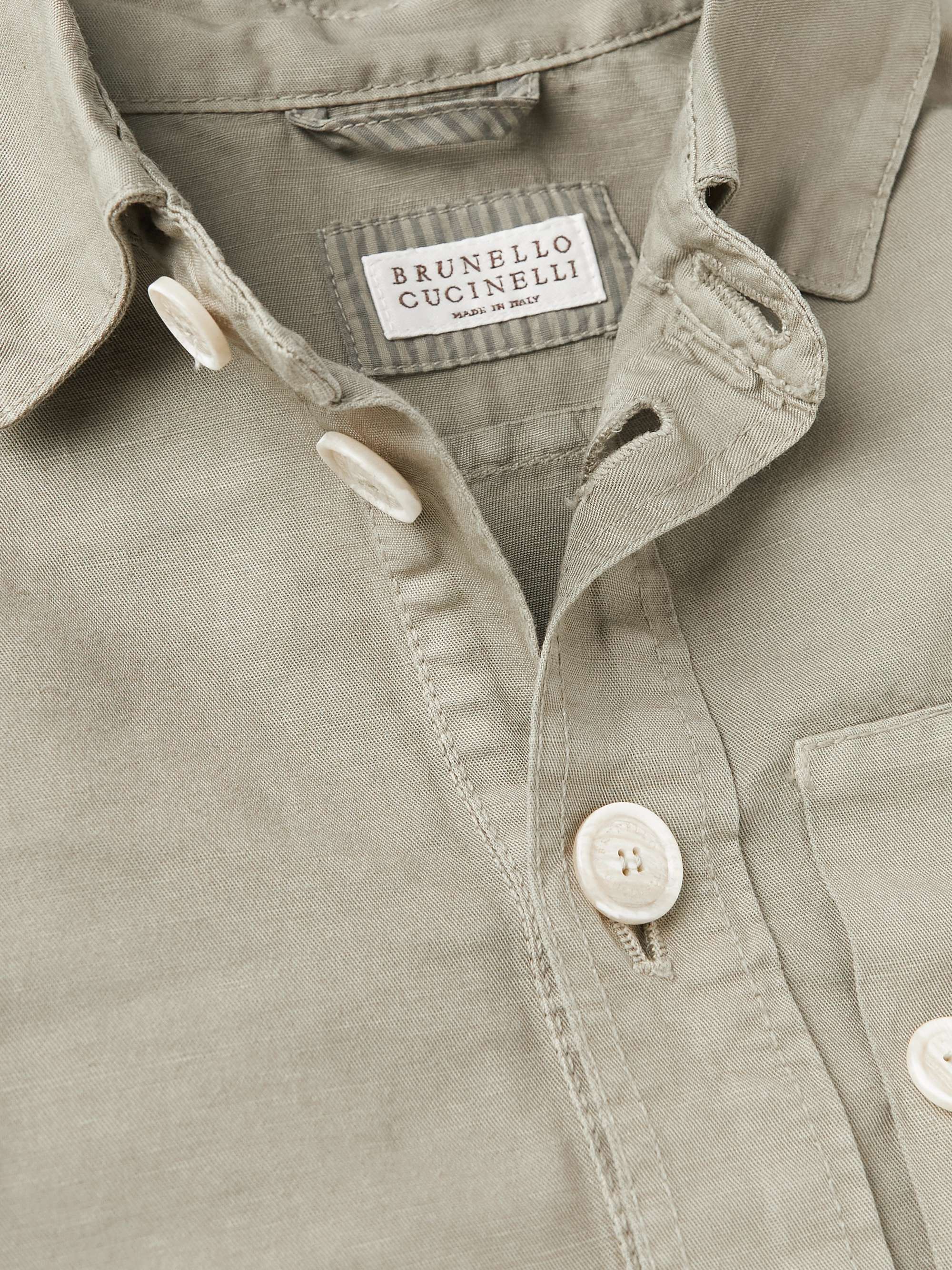 BRUNELLO CUCINELLI KIDS Ages 8-11 Linen and Cotton-Blend Overshirt