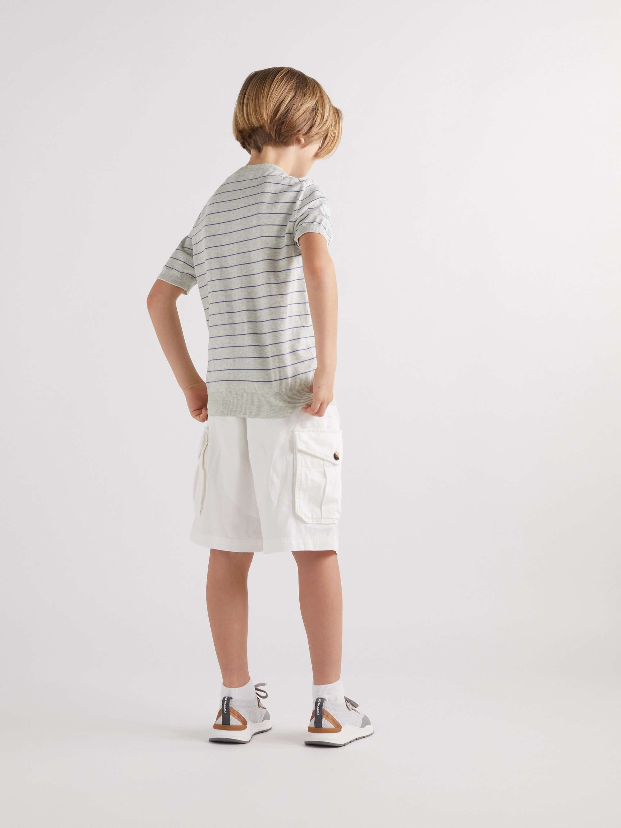 BRUNELLO CUCINELLI KIDS Ages 4-7 Striped Cotton-Jersey T-Shirt