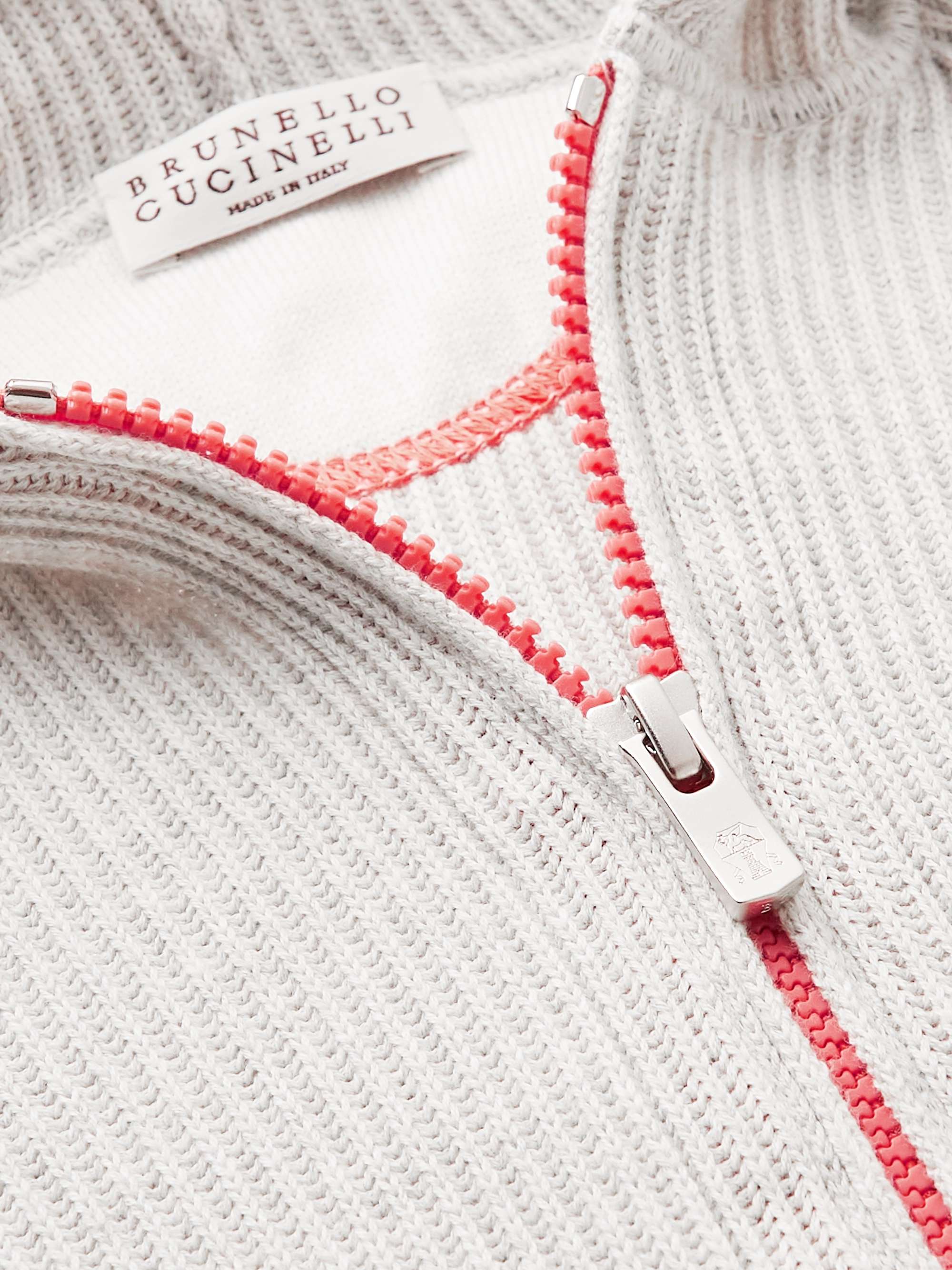 BRUNELLO CUCINELLI KIDS Ages 4-7 Striped Ribbed Cotton Hoodie