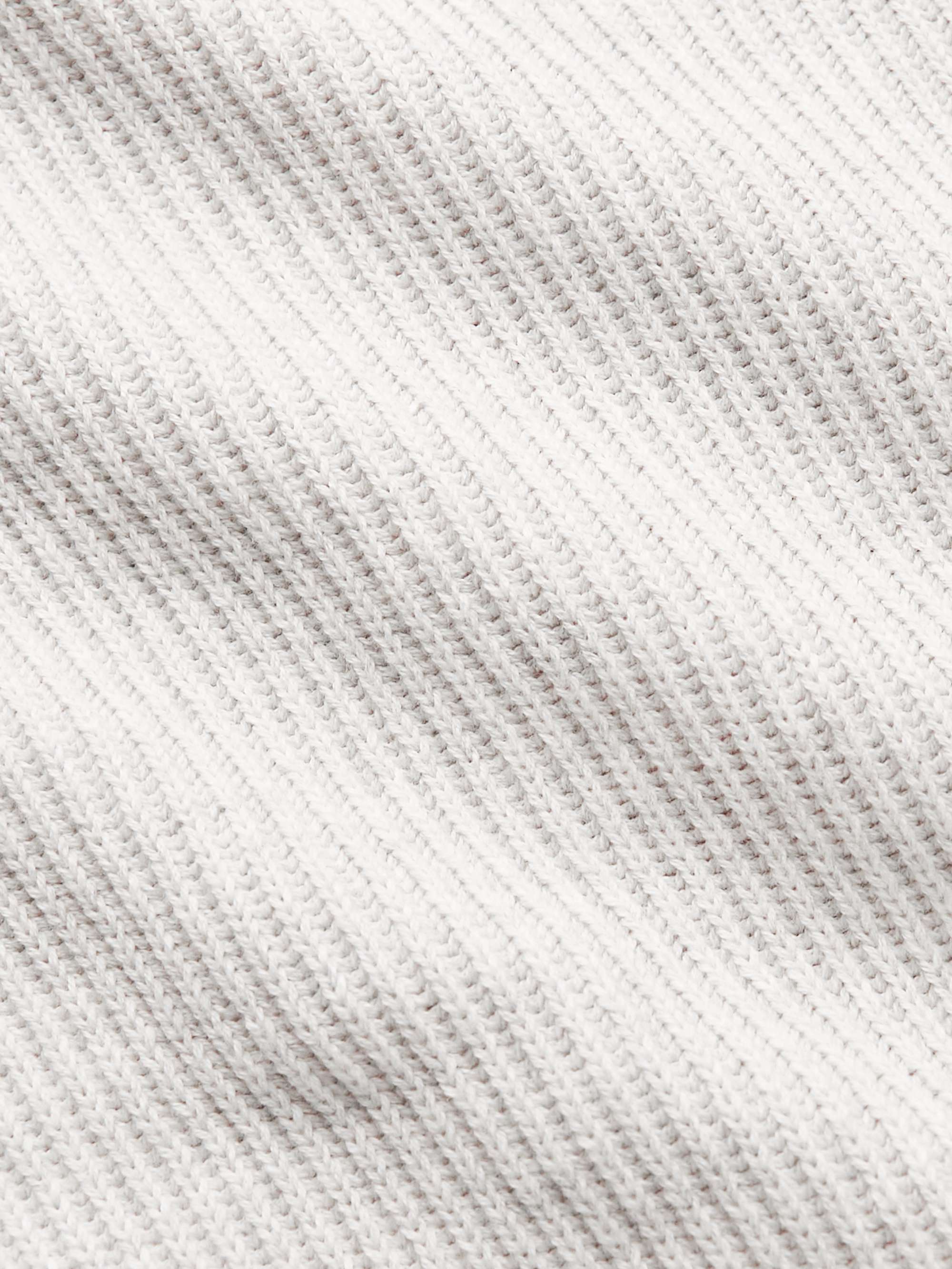 BRUNELLO CUCINELLI KIDS Ages 4-7 Striped Ribbed Cotton Hoodie