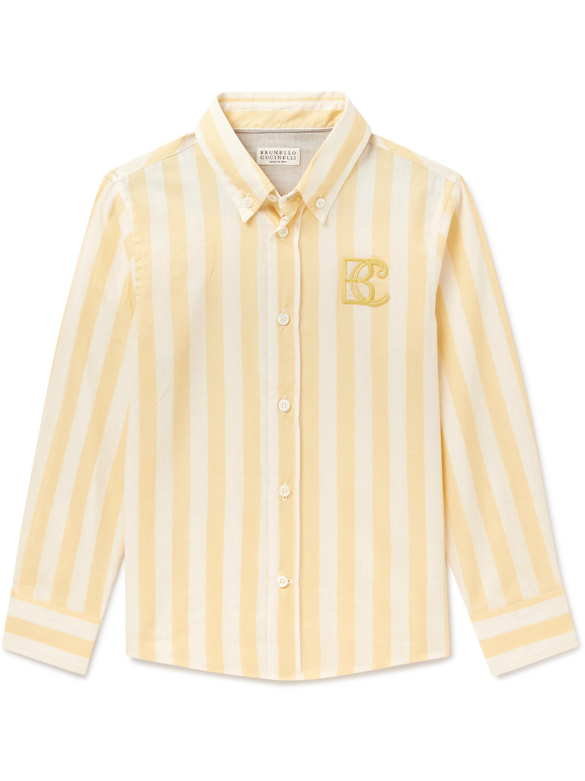 Ages 4-7 Logo-Embroidered Striped Cotton and Linen-Blend Shirt