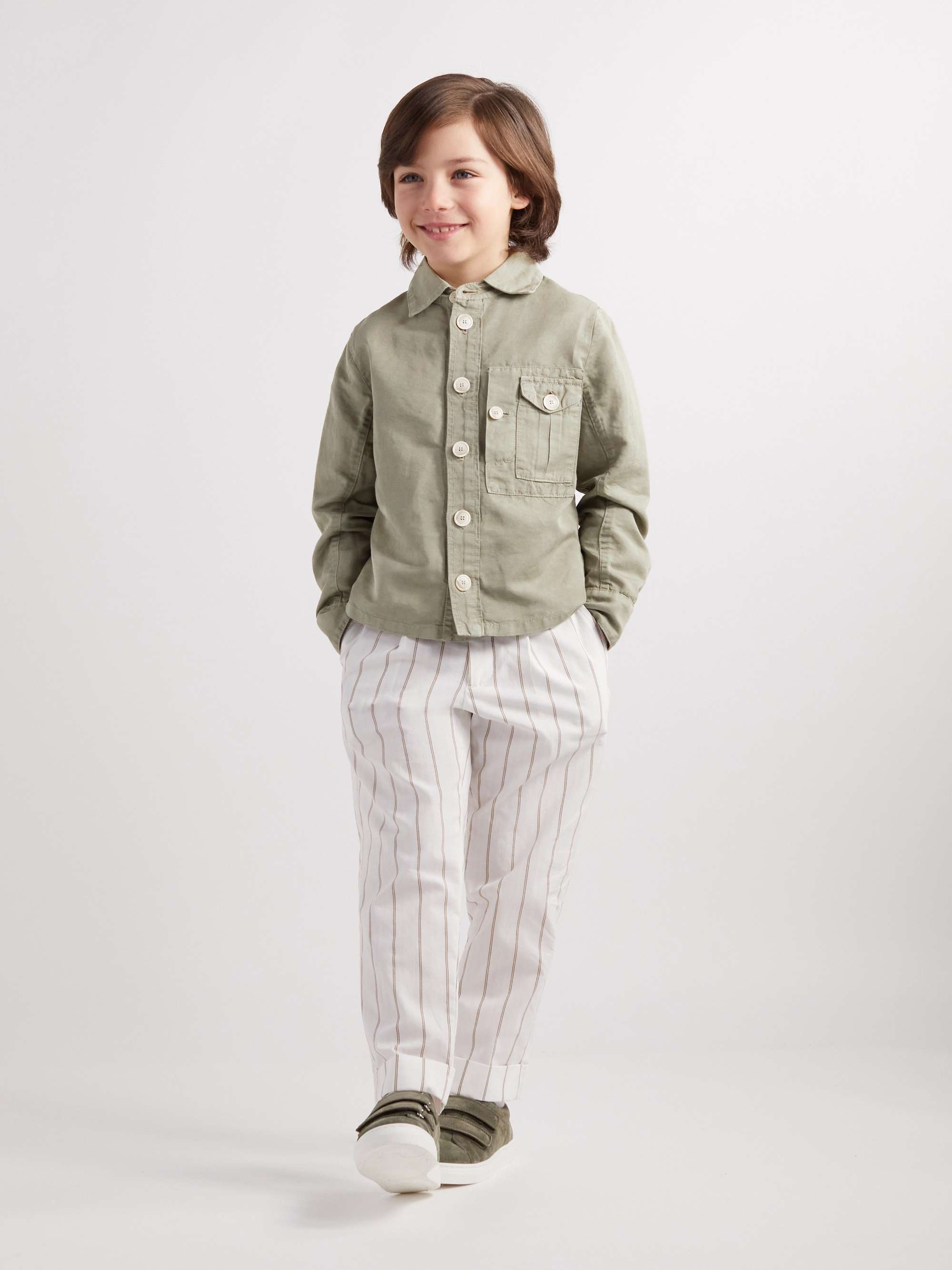 BRUNELLO CUCINELLI KIDS Ages 4-7 Linen and Cotton-Blend Overshirt