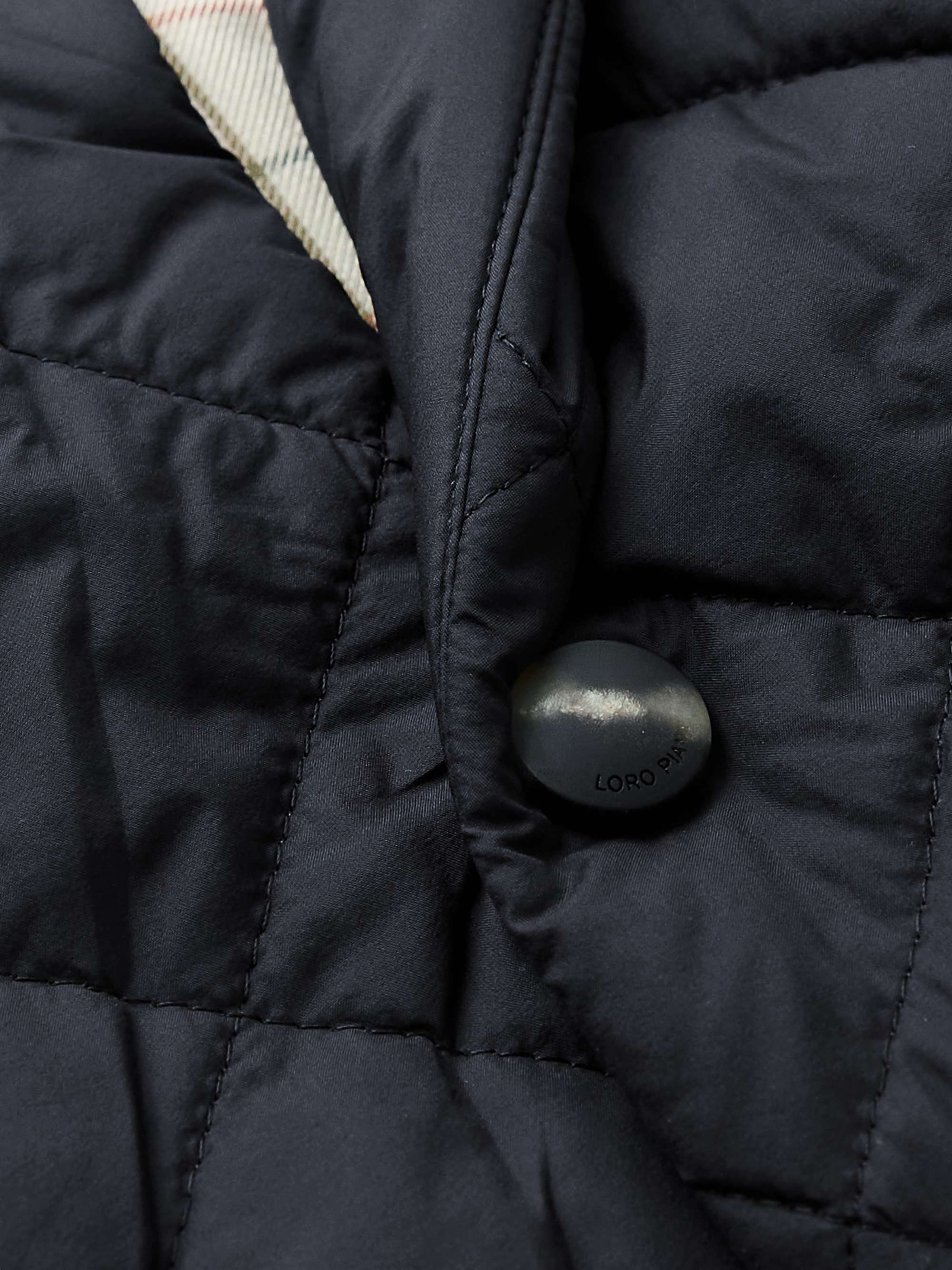LORO PIANA KIDS Stuart Cashmere-Trimmed Quilted Shell Jacket