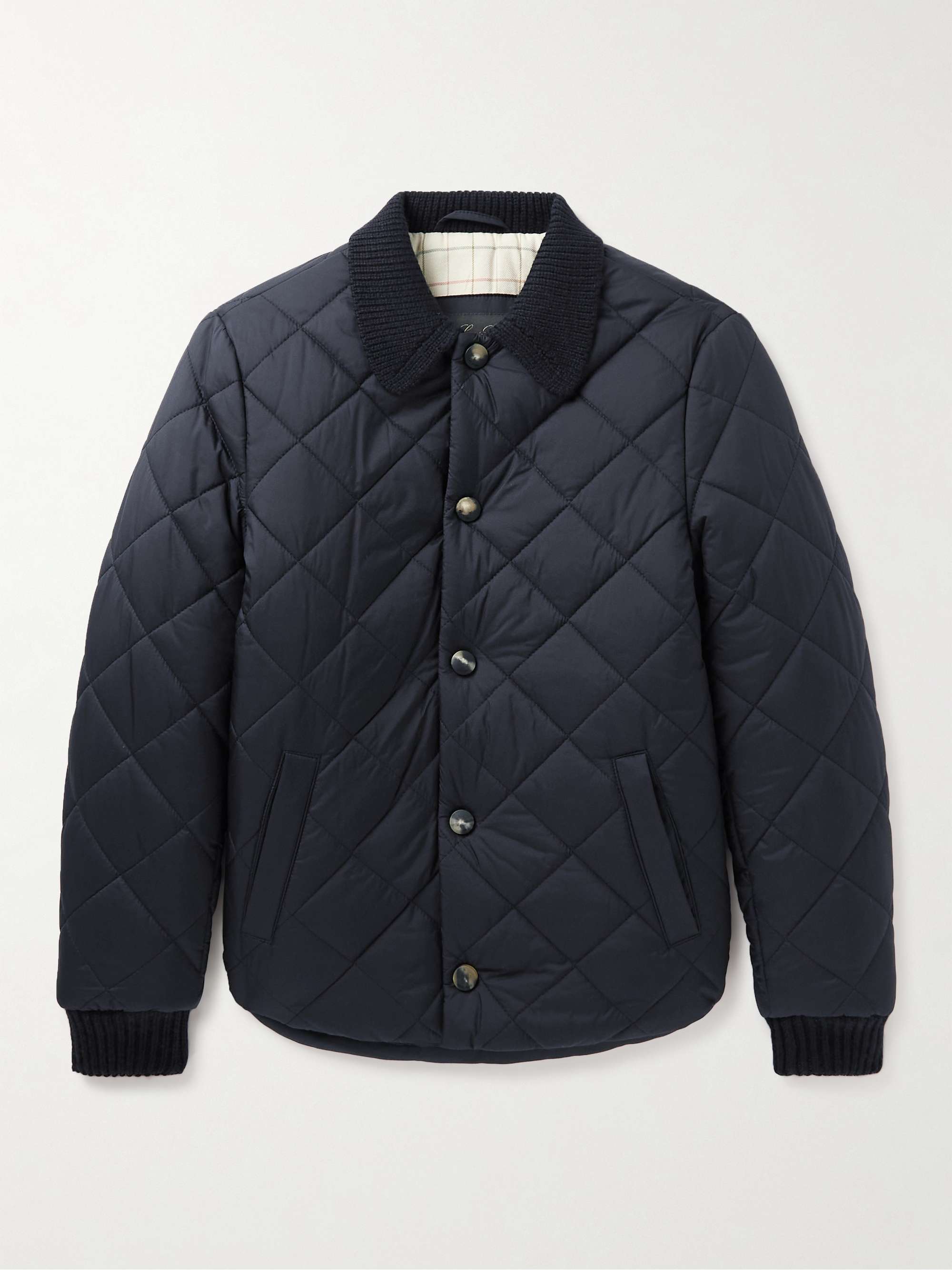 LORO PIANA KIDS Stuart Cashmere-Trimmed Quilted Shell Jacket
