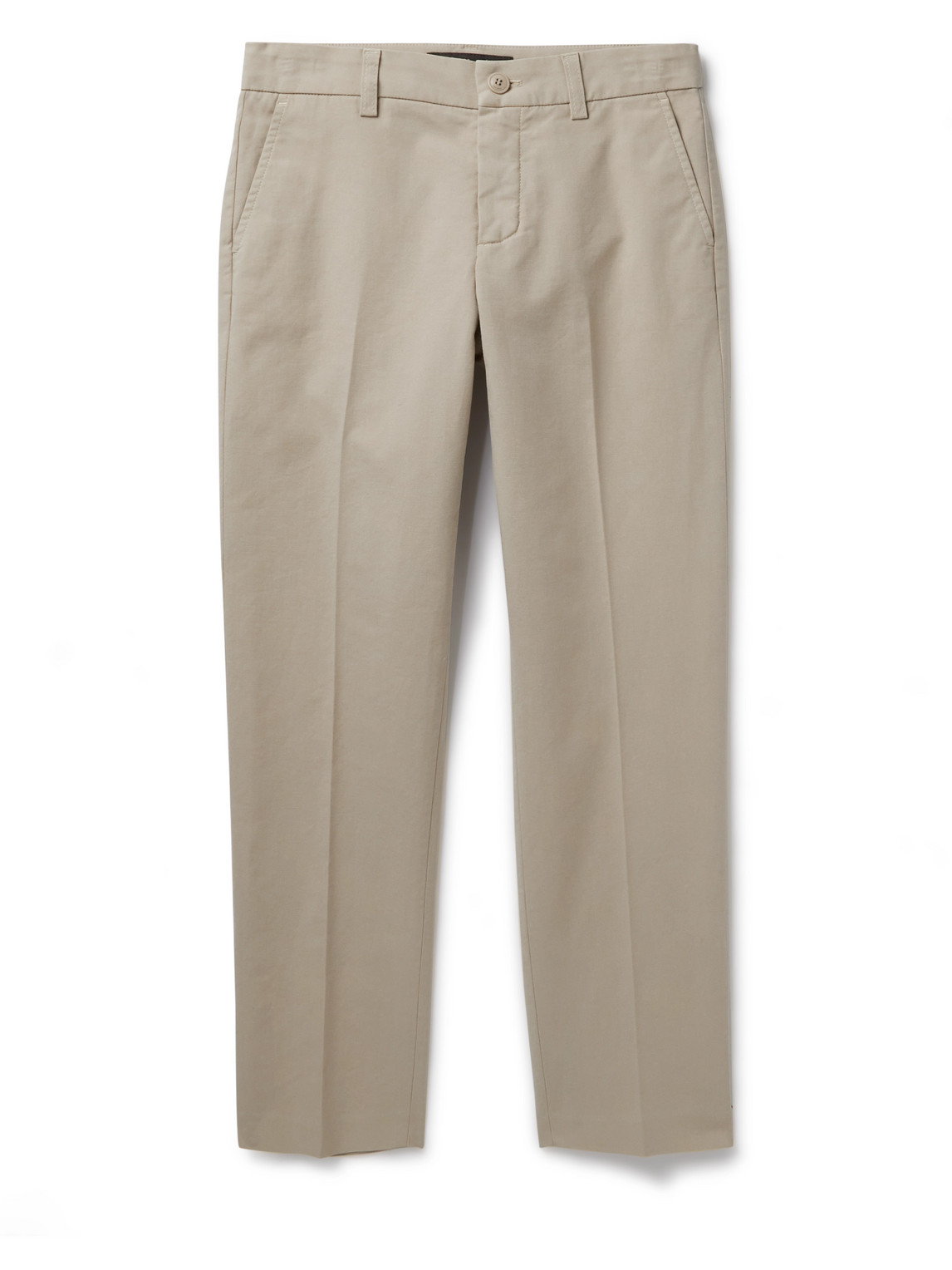 Loro Piana Kids' Vance Straight-leg Stretch-cotton Trousers In Neutrals