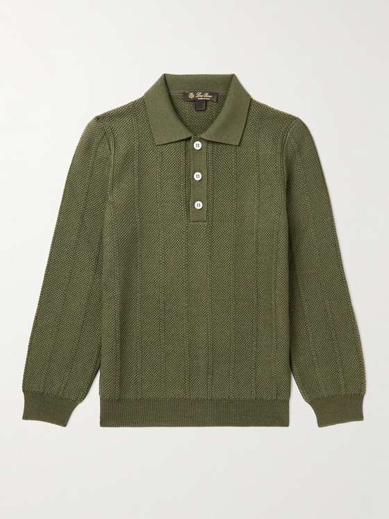 mrporter.com | Wool, Silk and Cashmere-Blend Piqué Polo Shirt