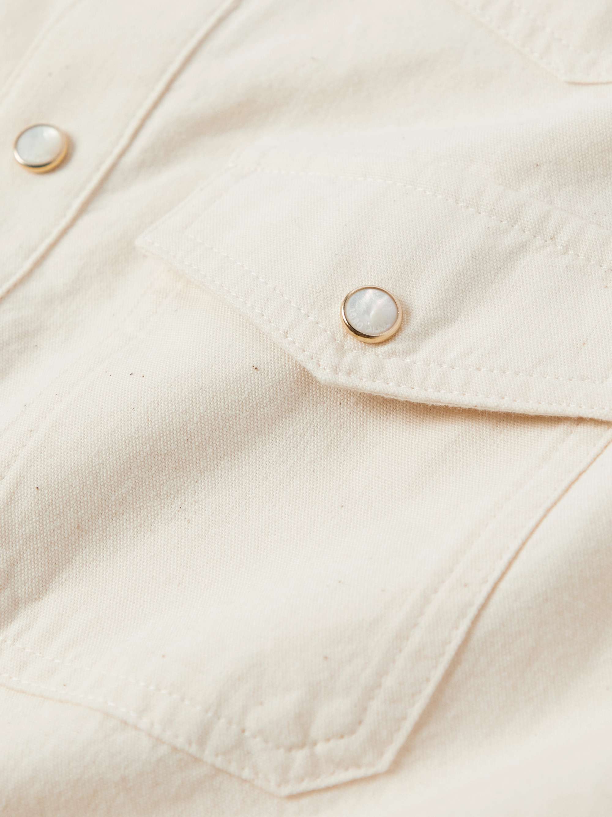 LORO PIANA KIDS قميص من قطن شامبراي