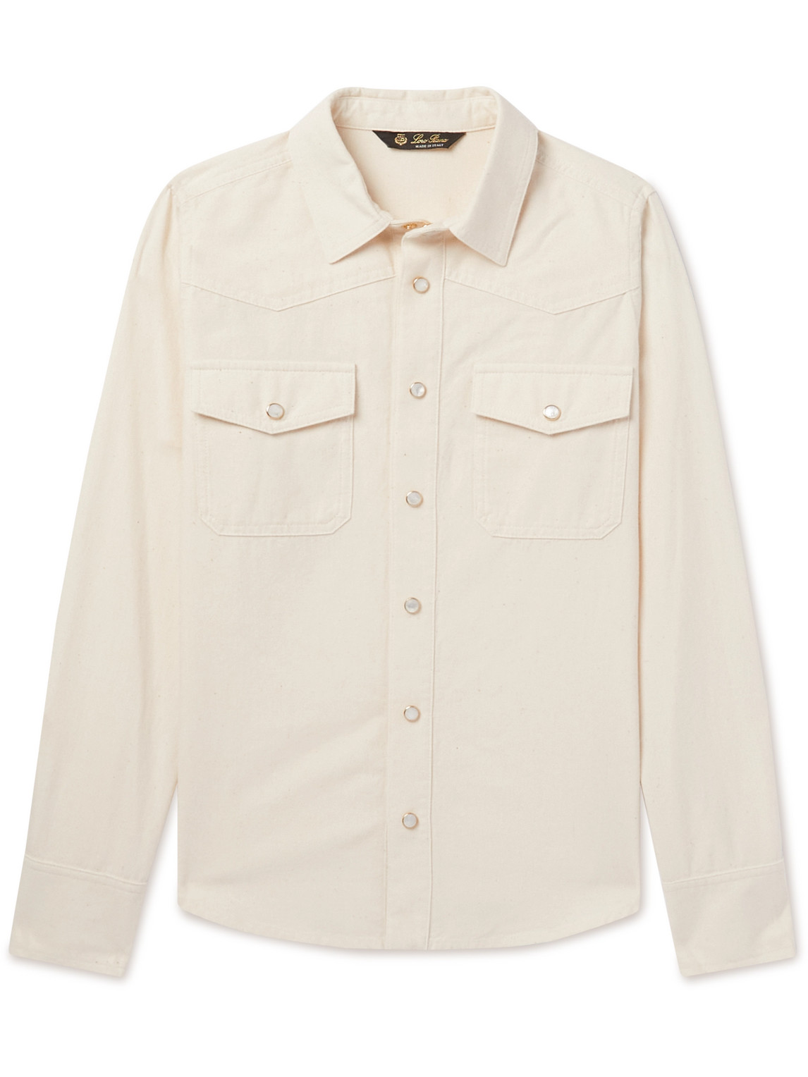 Loro Piana Cotton-chambray Shirt In Neutrals