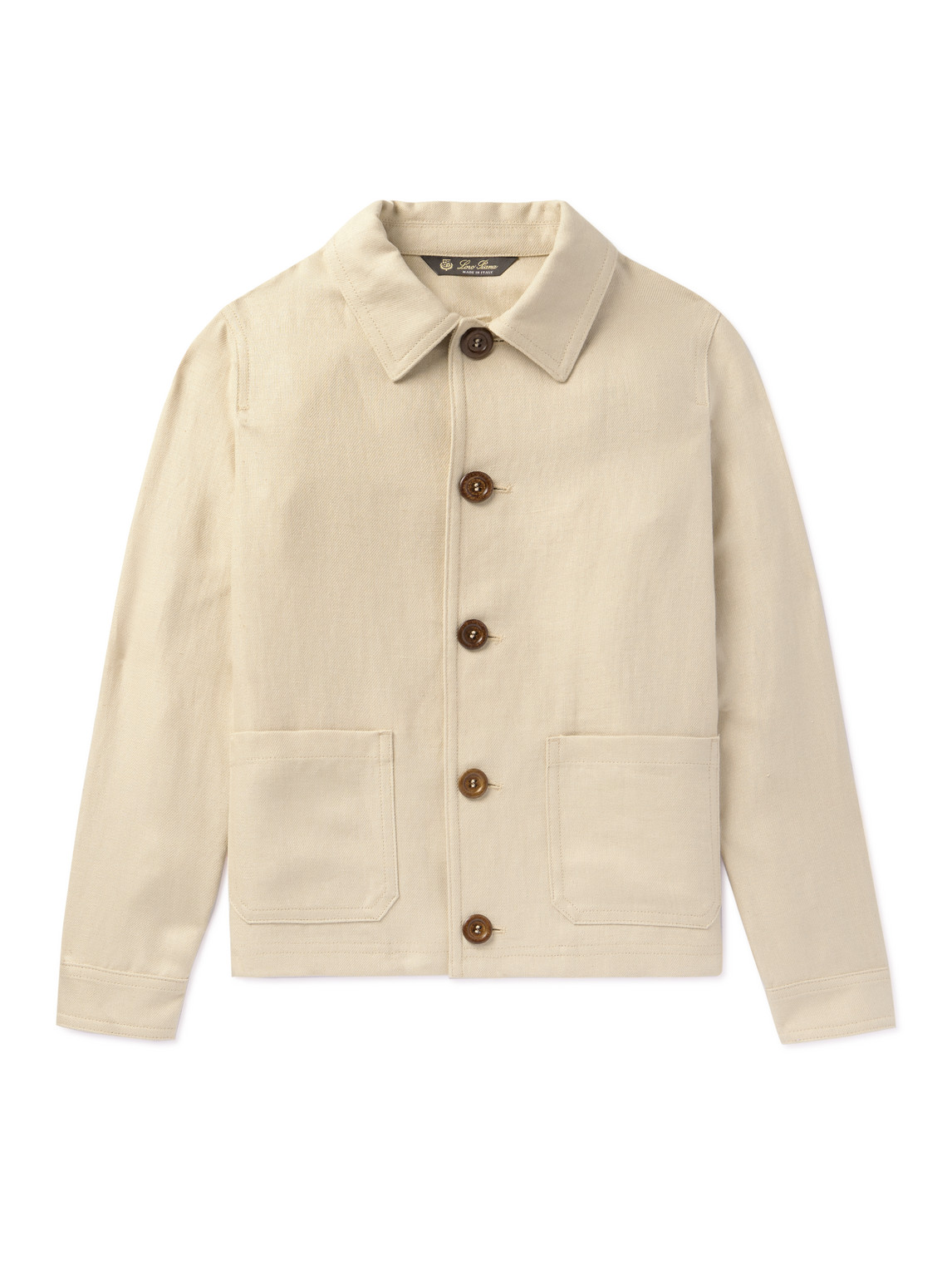 Loro Piana Kids' Jules Antigua Linen Overshirt In Neutrals