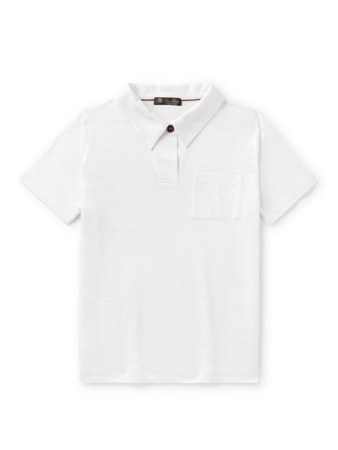 Shop Loro Piana Coastline Linen-jersey Polo Shirt In White