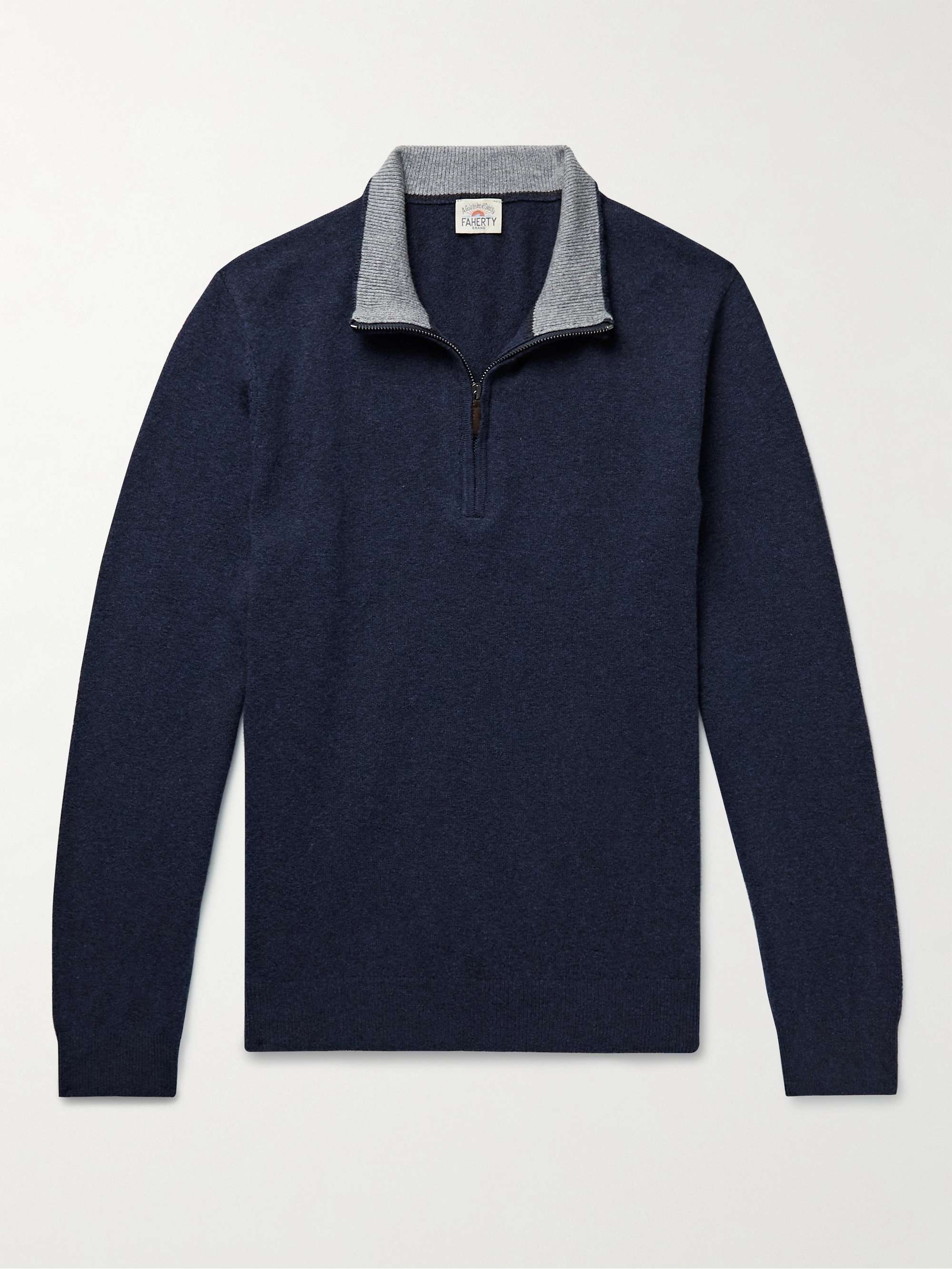 FAHERTY Jackson Hole Organic Cotton-Blend Half-Zip Sweater for Men | MR ...