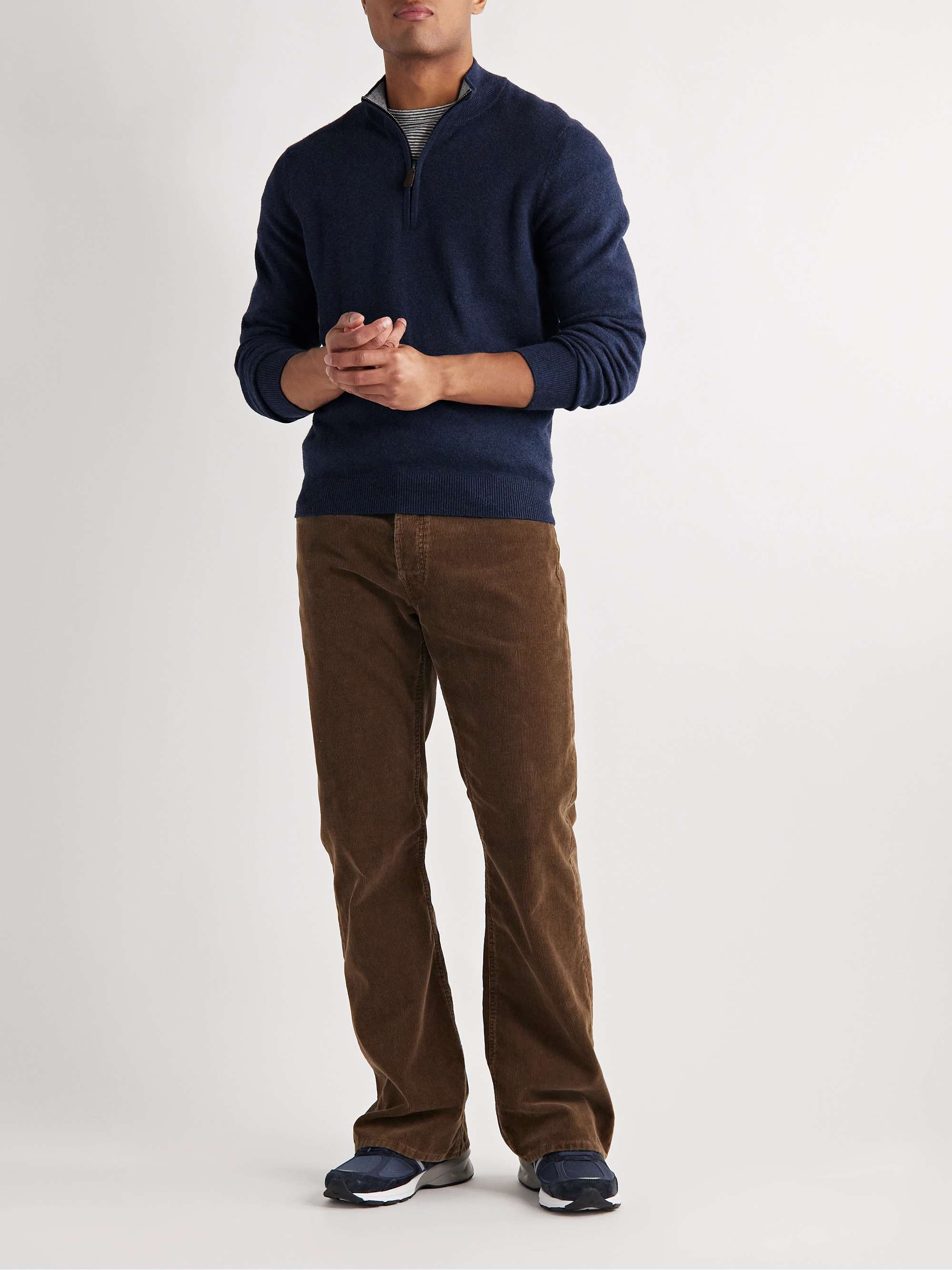 FAHERTY Jackson Hole Cotton-Blend Half-Zip Sweater