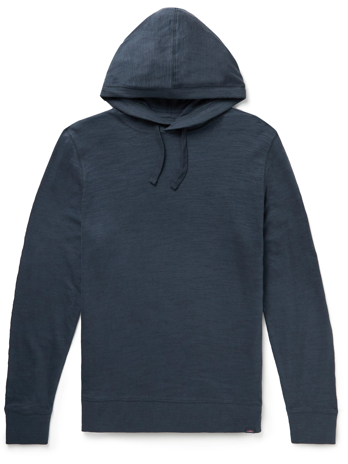 Faherty Slub Organic Cotton-jersey Hoodie In Blue