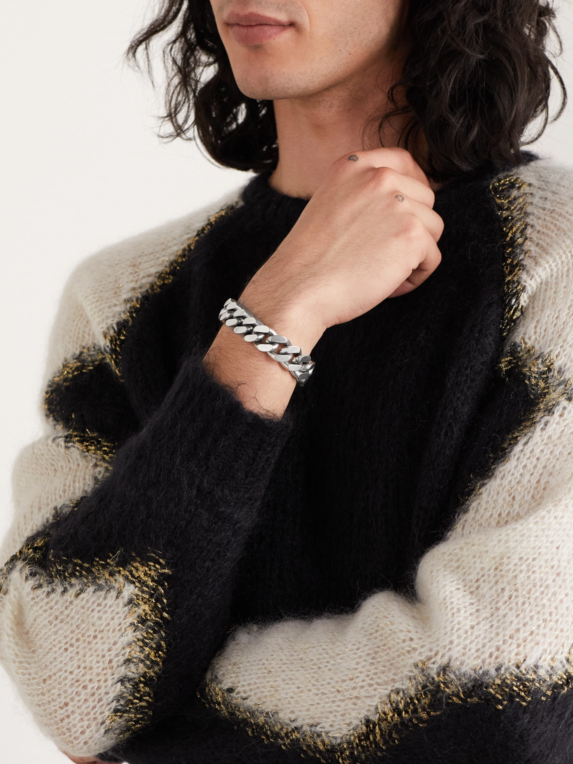 Saint Laurent Silver-tone Chain Bracelet In Silver