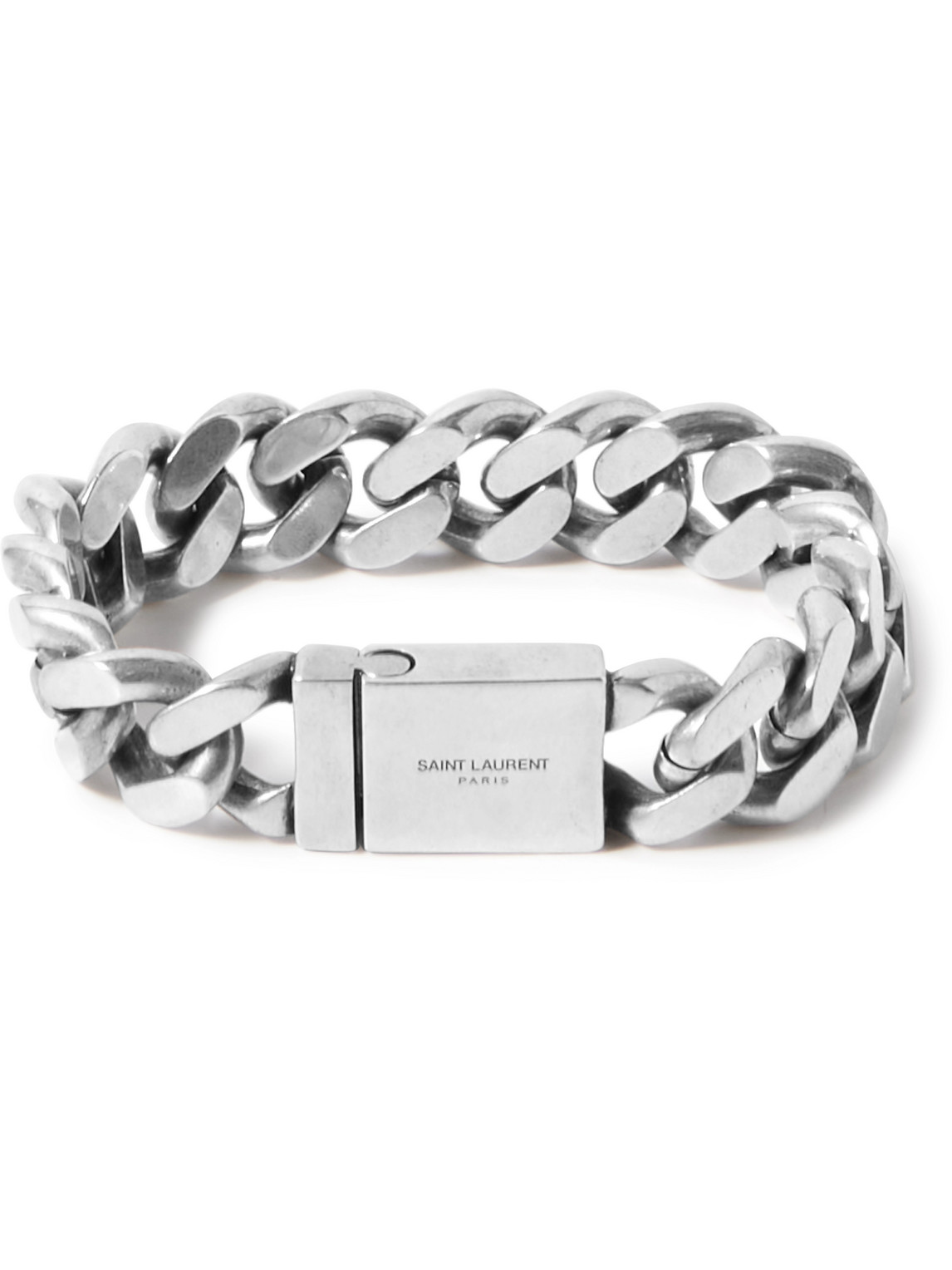 Shop Saint Laurent Silver-tone Chain Bracelet