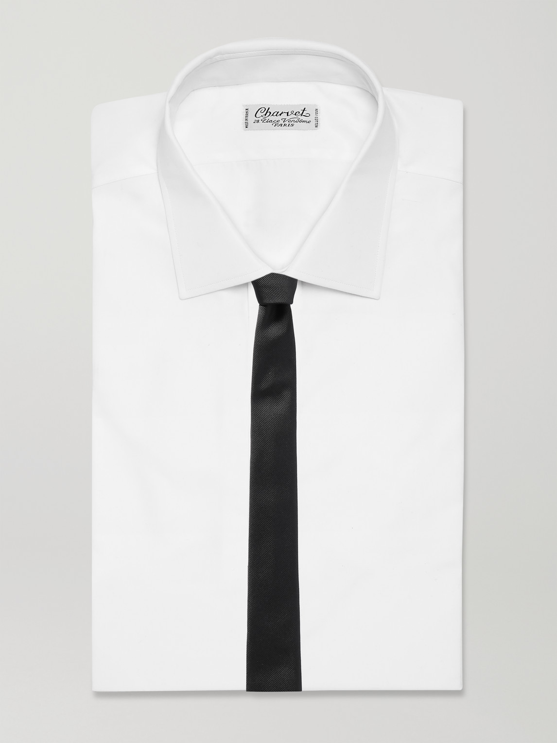 Shop Saint Laurent 5cm Silk-twill Tie In Black