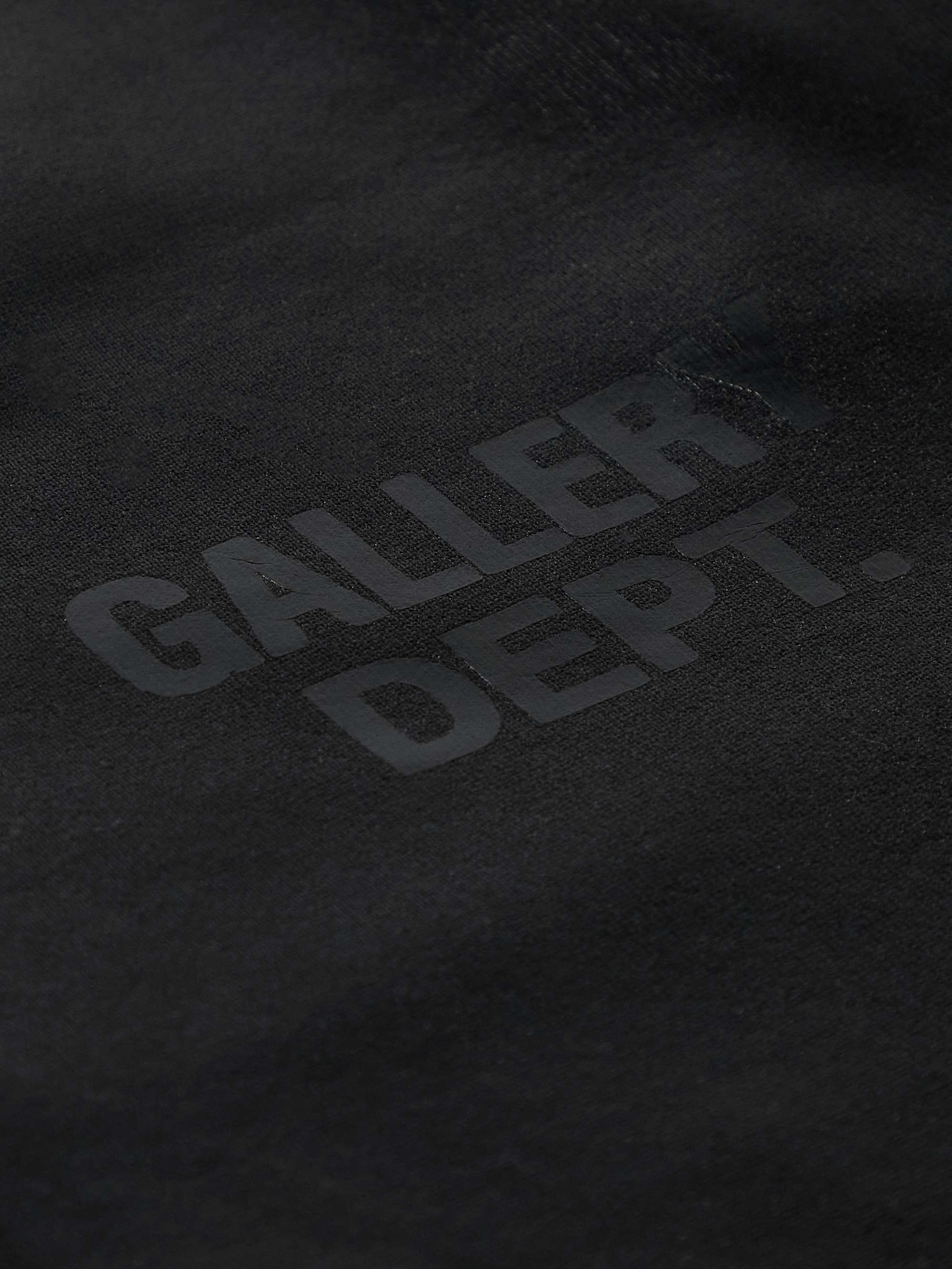 GALLERY DEPT. Analog Tapered Logo-Print Coated Cotton-Jersey Sweatpants