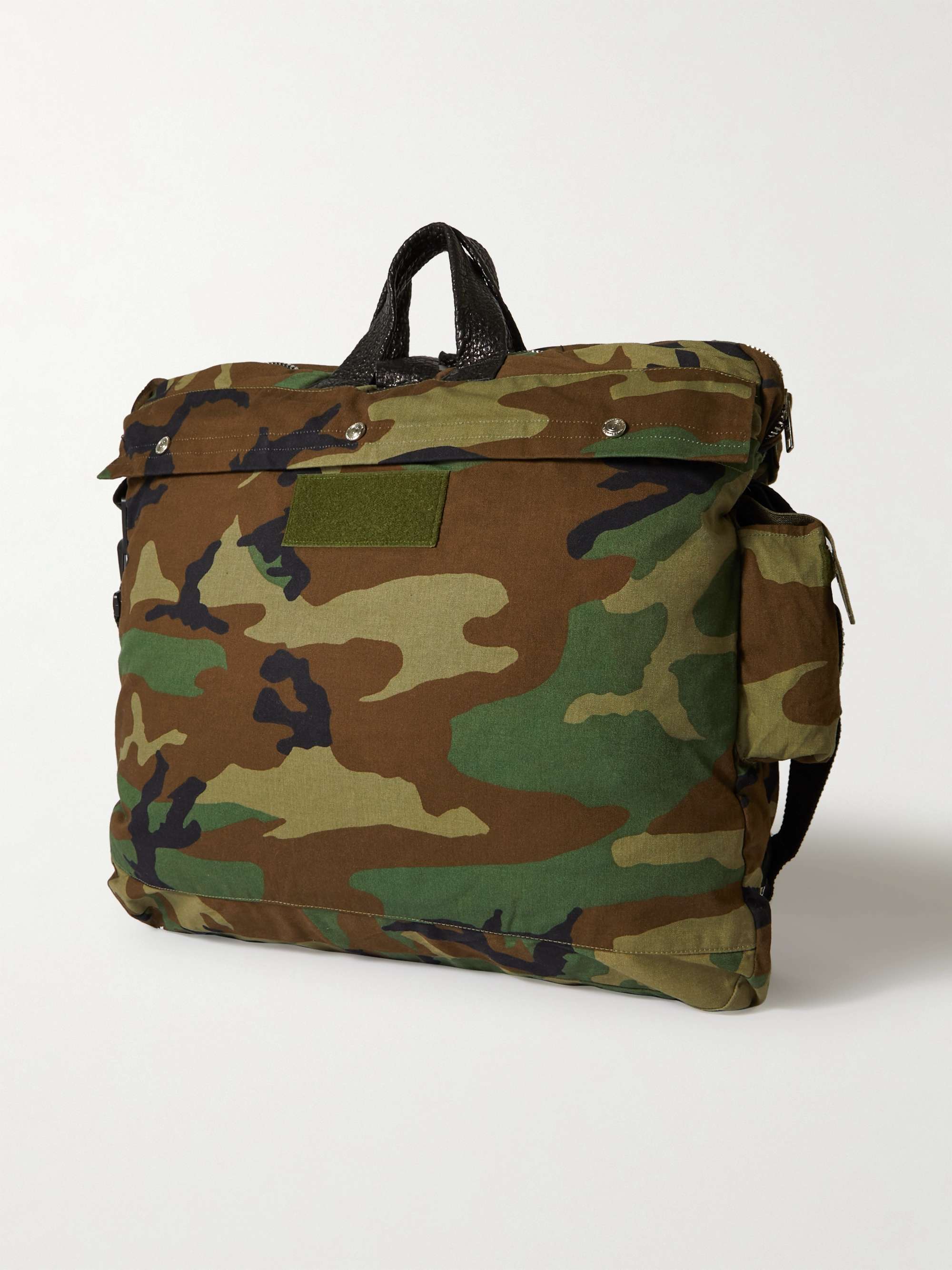 GALLERY DEPT. Leather-Trimmed Camouflage-Print Twill Messenger Bag