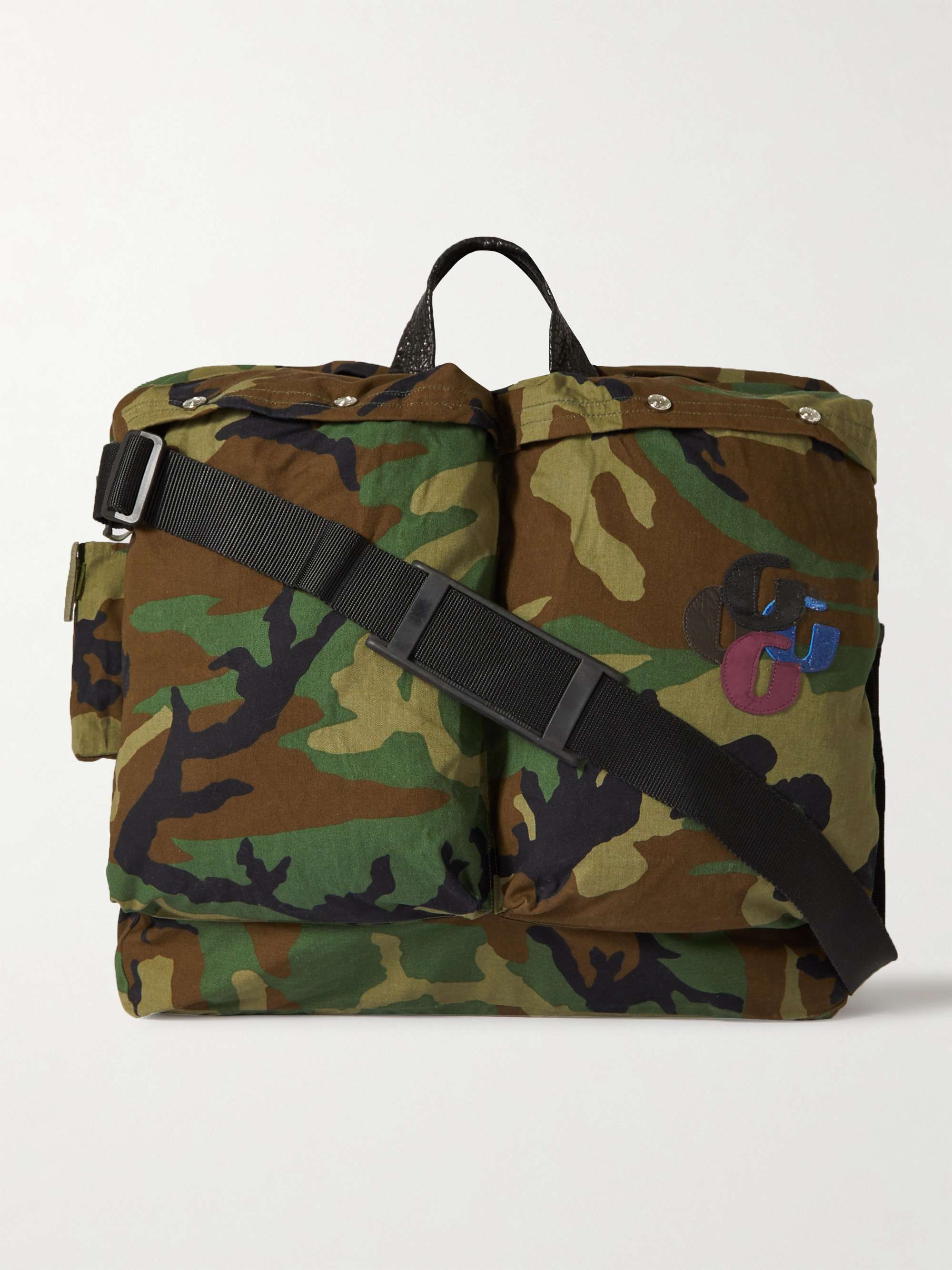 GALLERY DEPT. Leather-Trimmed Camouflage-Print Twill Messenger Bag