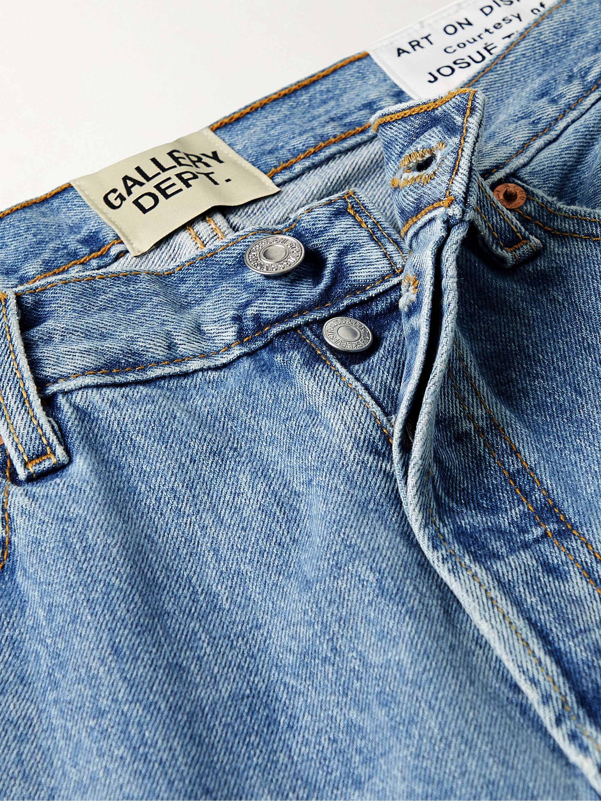 GALLERY DEPT. K.H. Slim-Fit Leather-Panelled Jeans