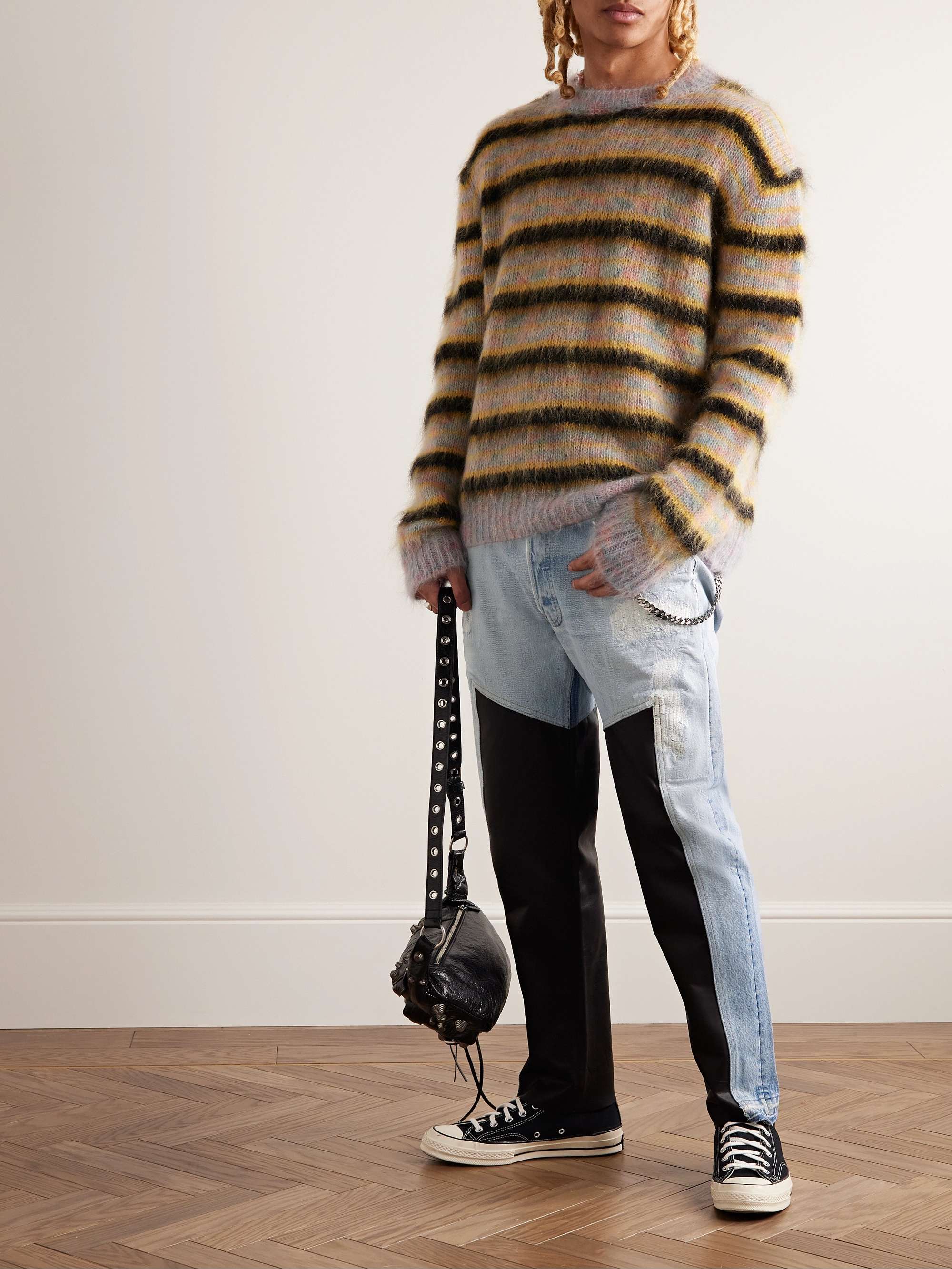 GALLERY DEPT. K.H. Slim-Fit Leather-Panelled Jeans