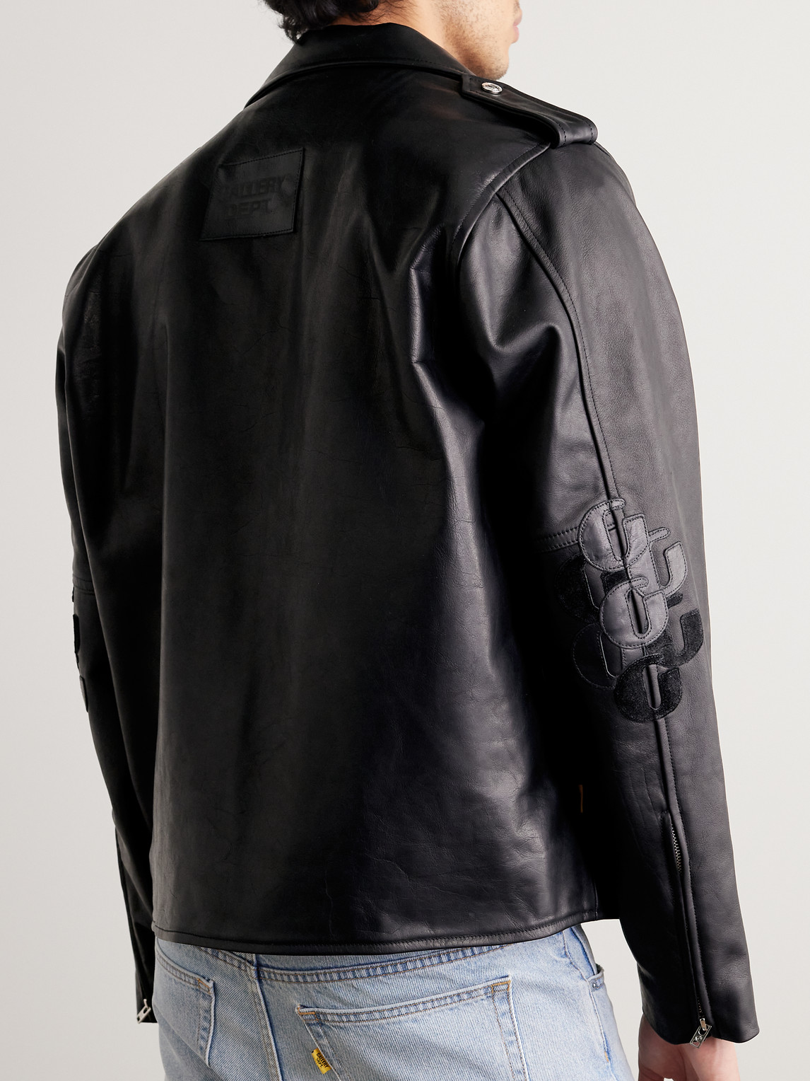 Shop Gallery Dept. Leather Biker Jacket In Black