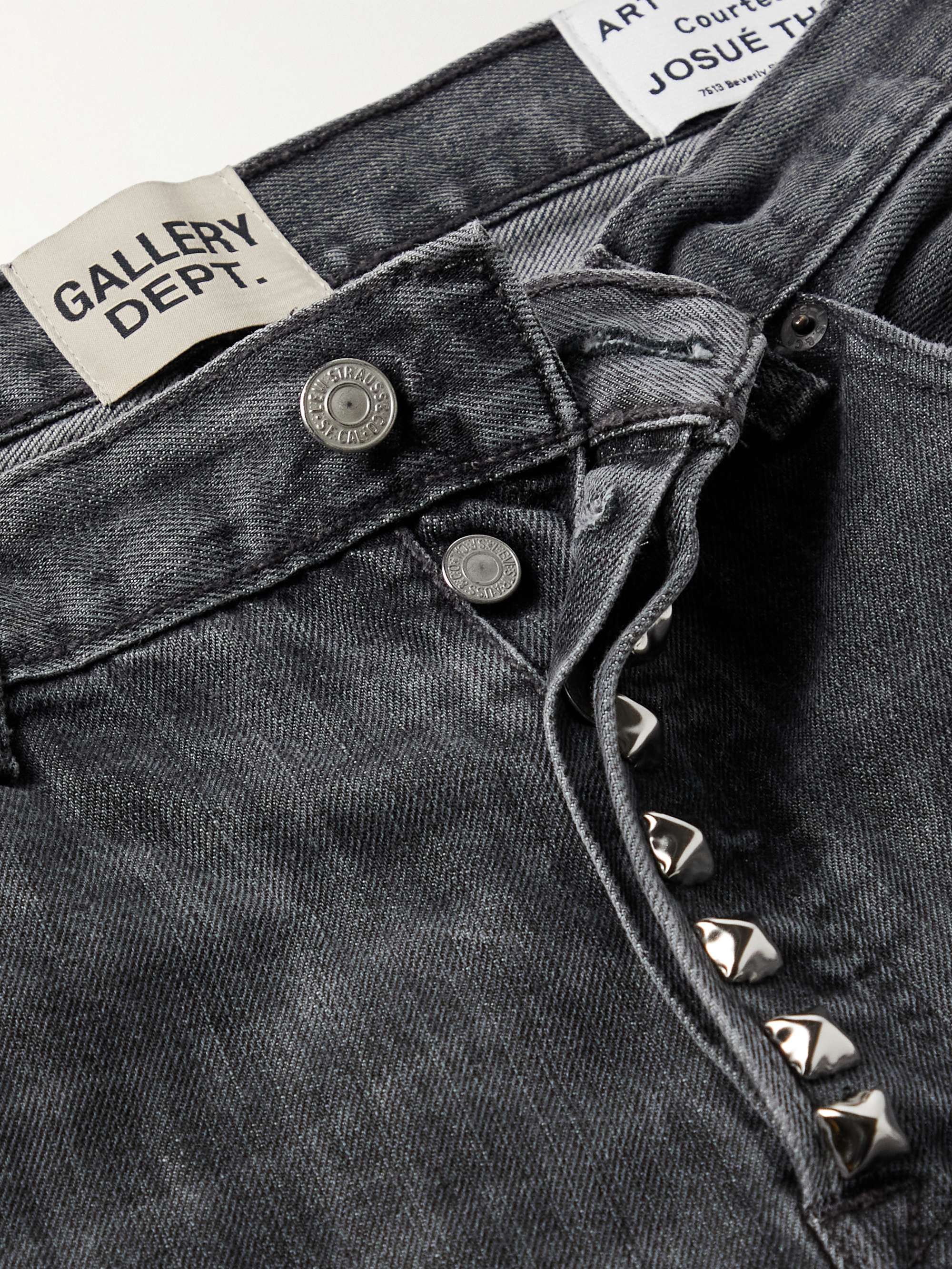 GALLERY DEPT. LA Slim-Fit Flared Frayed Studded Jeans